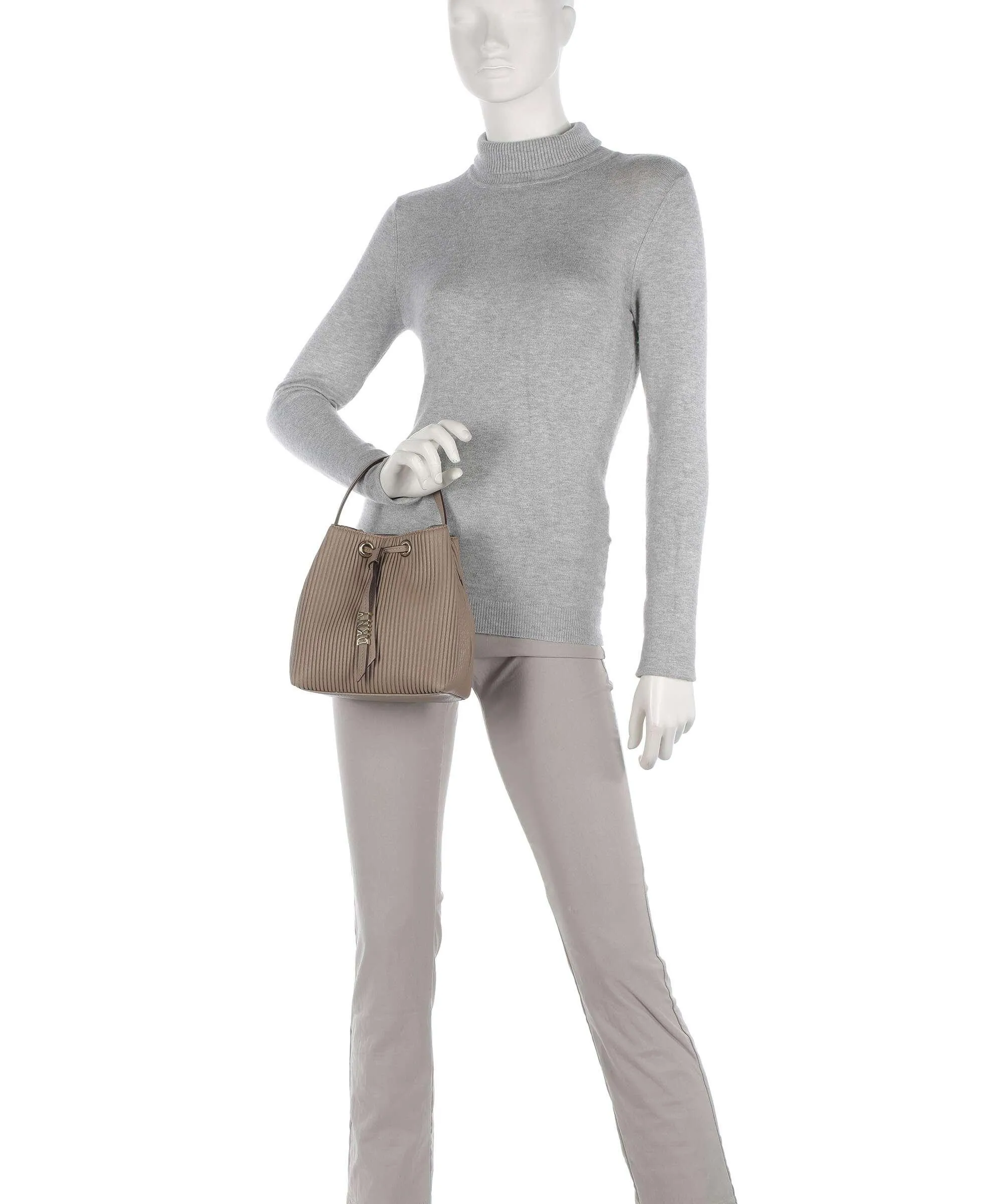  DKNY Shane Borsa a secchiello pelle sintetica taupe  