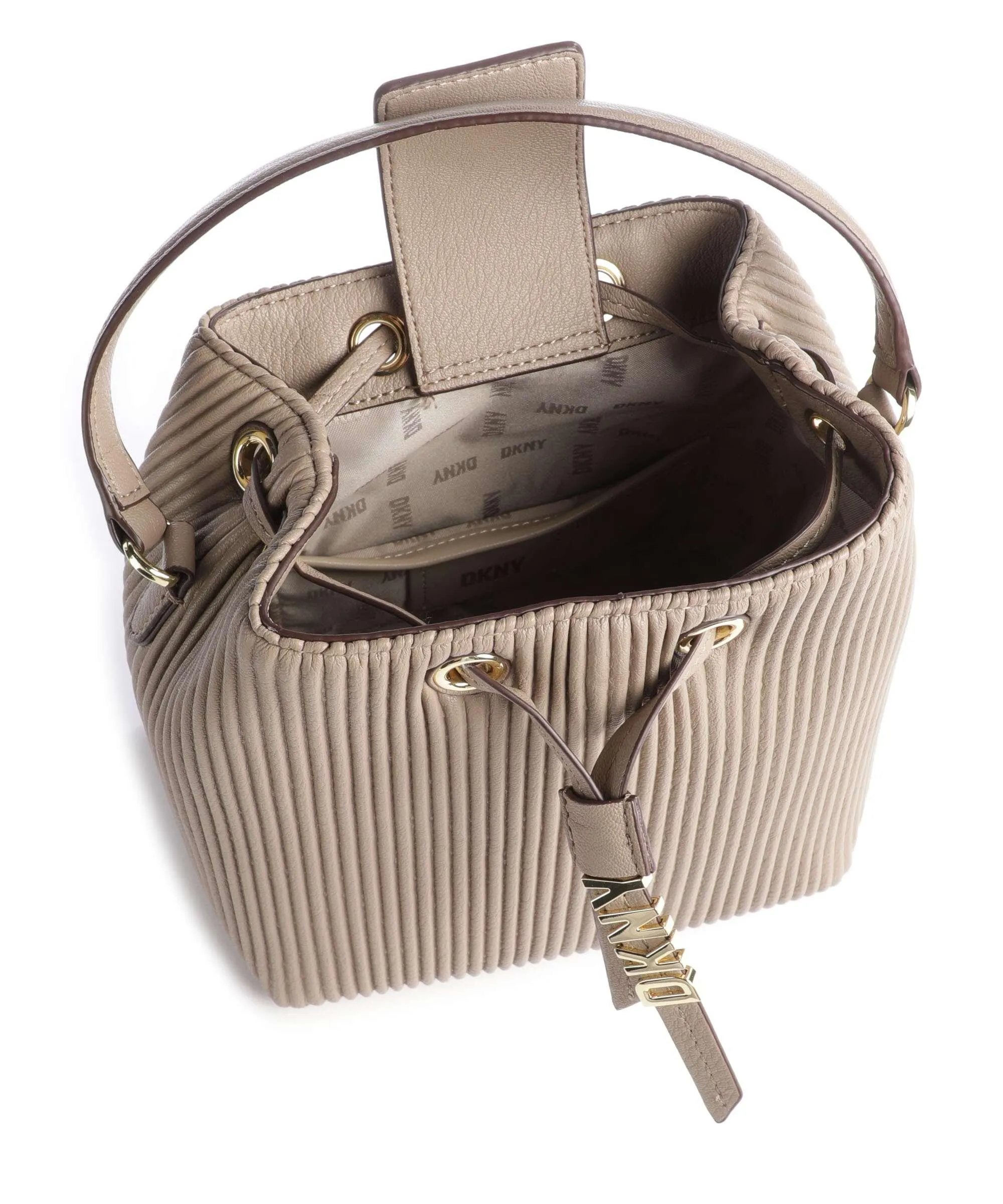  DKNY Shane Borsa a secchiello pelle sintetica taupe  