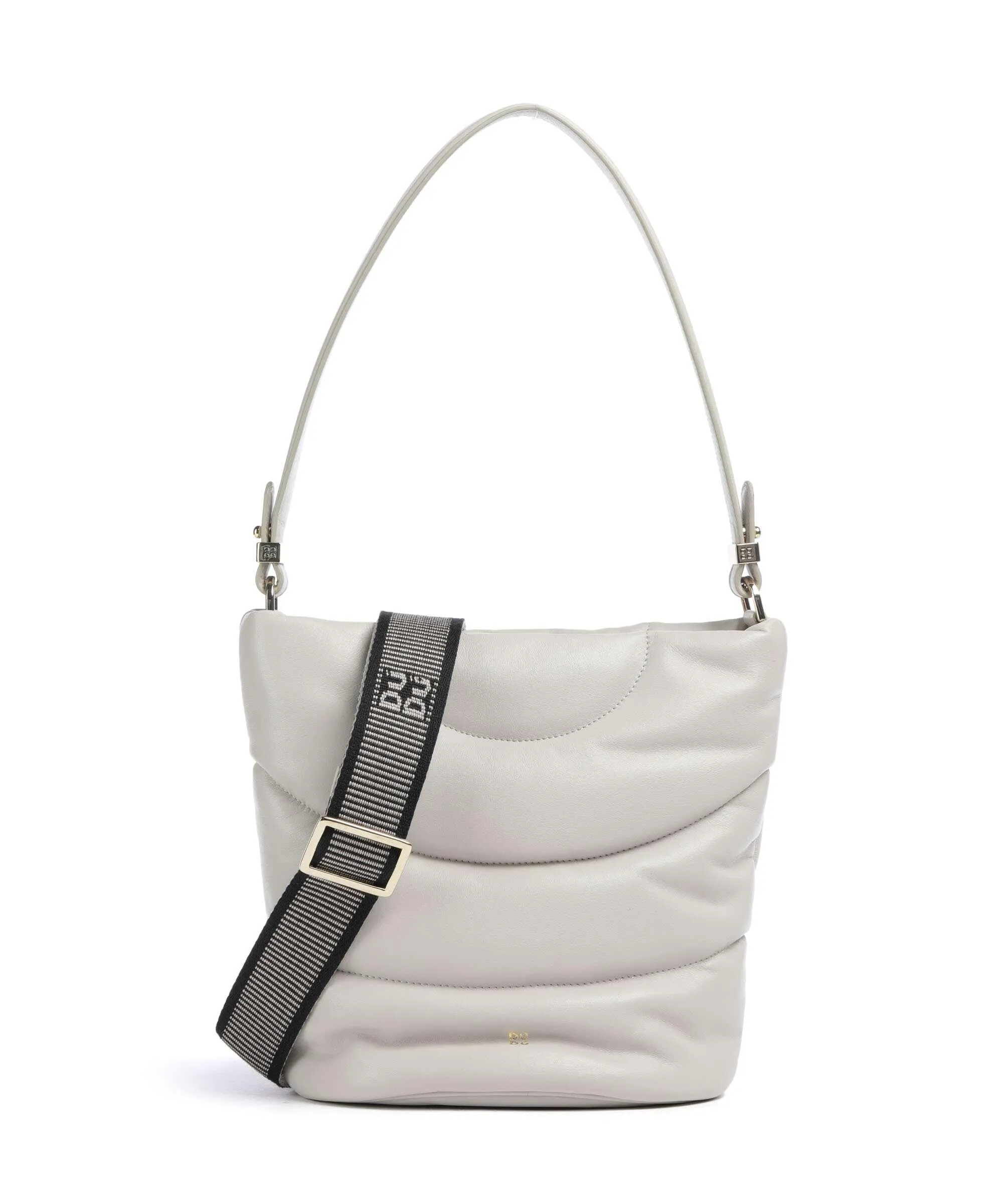  DuDu Bags Barbara M. Borsa a secchiello pelle a grana fine grigio chiaro  