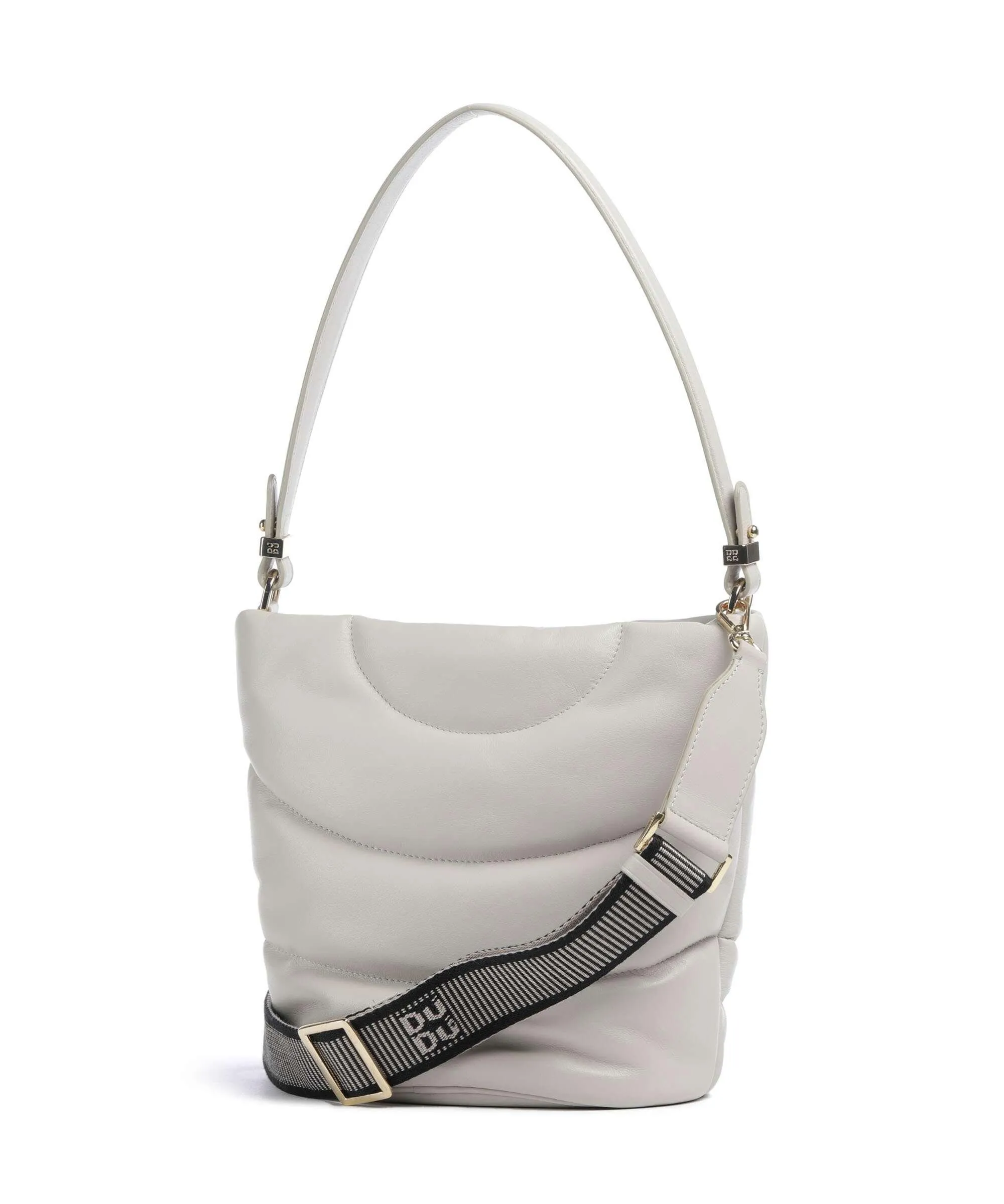  DuDu Bags Barbara M. Borsa a secchiello pelle a grana fine grigio chiaro  