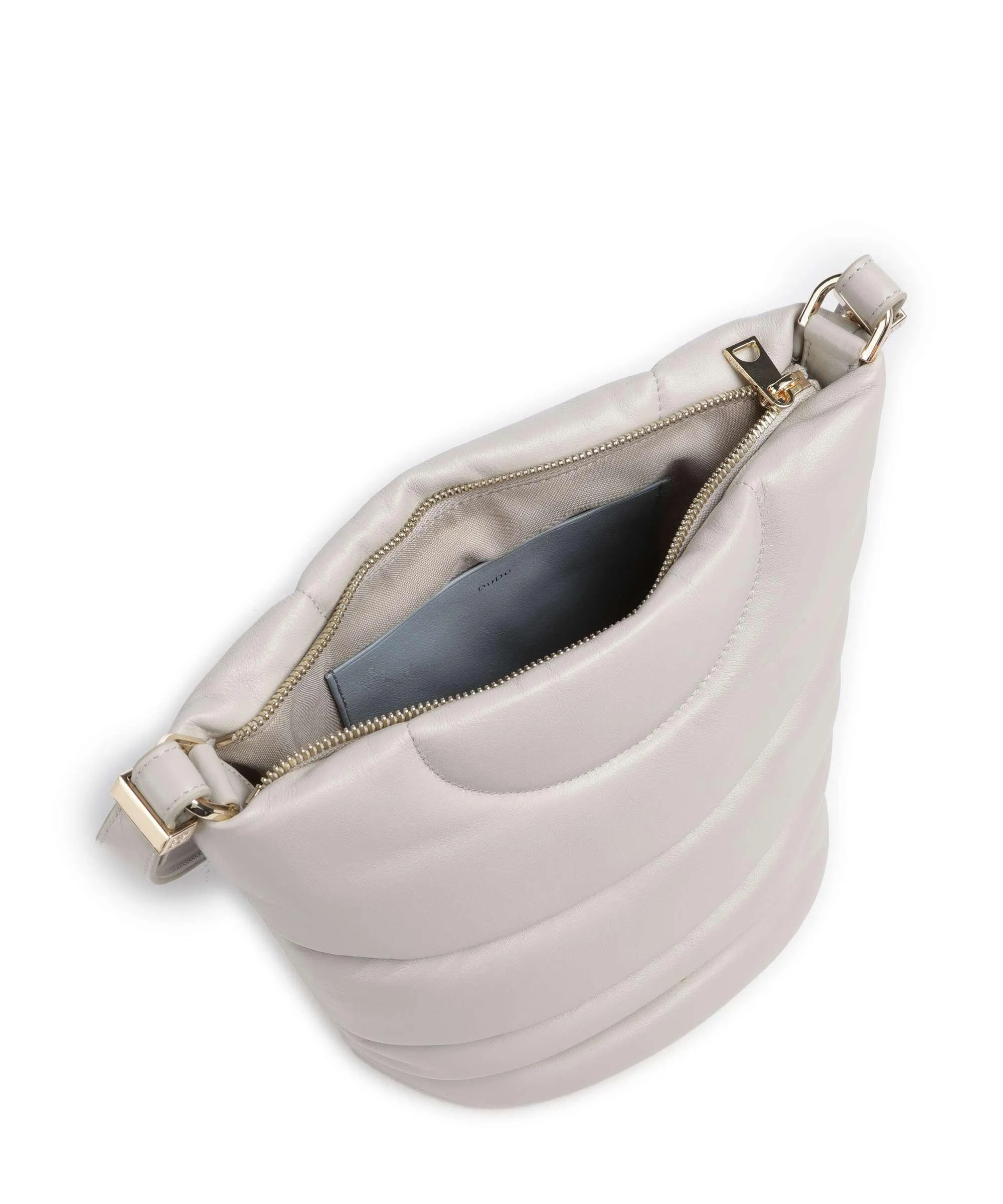  DuDu Bags Barbara M. Borsa a secchiello pelle a grana fine grigio chiaro  