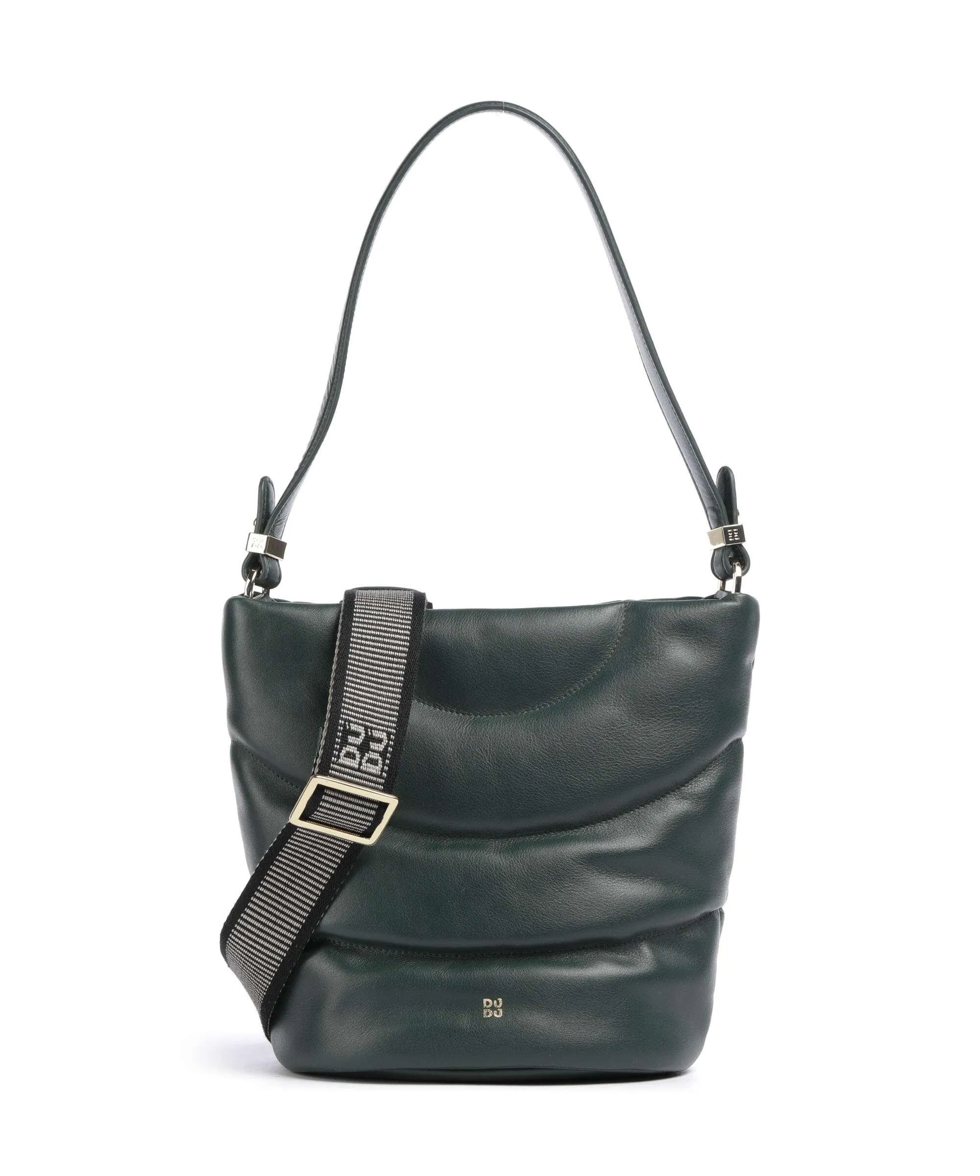  DuDu Bags Barbara M. Borsa a secchiello pelle a grana fine verde scuro  