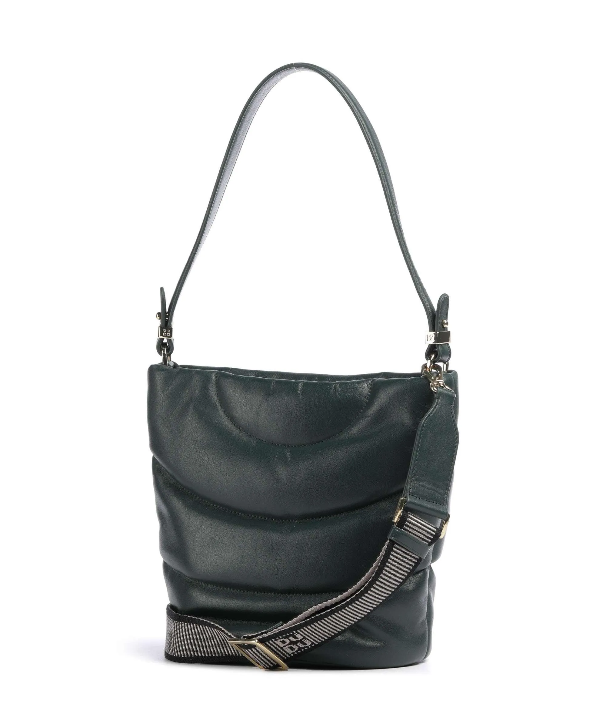  DuDu Bags Barbara M. Borsa a secchiello pelle a grana fine verde scuro  