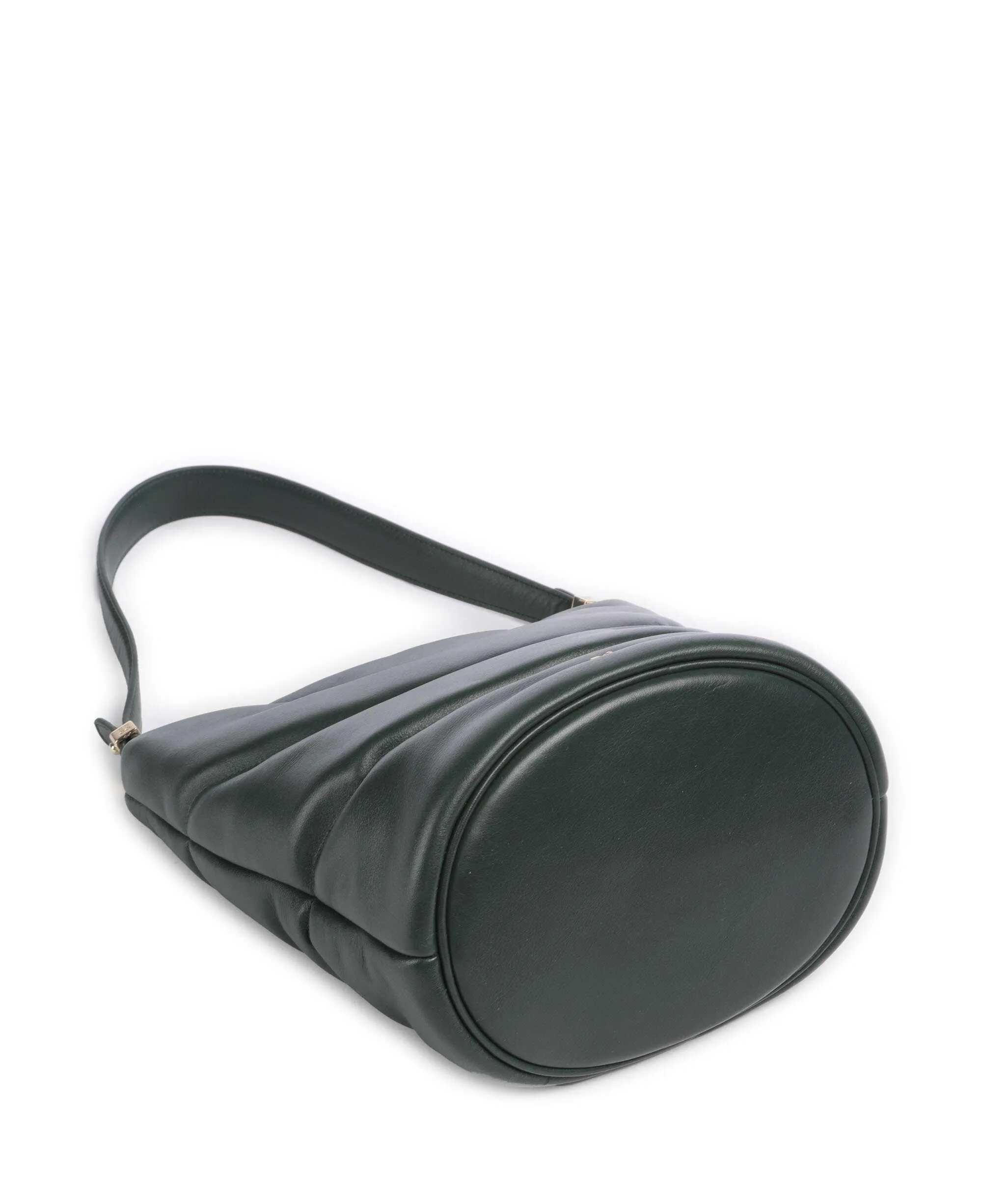  DuDu Bags Barbara M. Borsa a secchiello pelle a grana fine verde scuro  