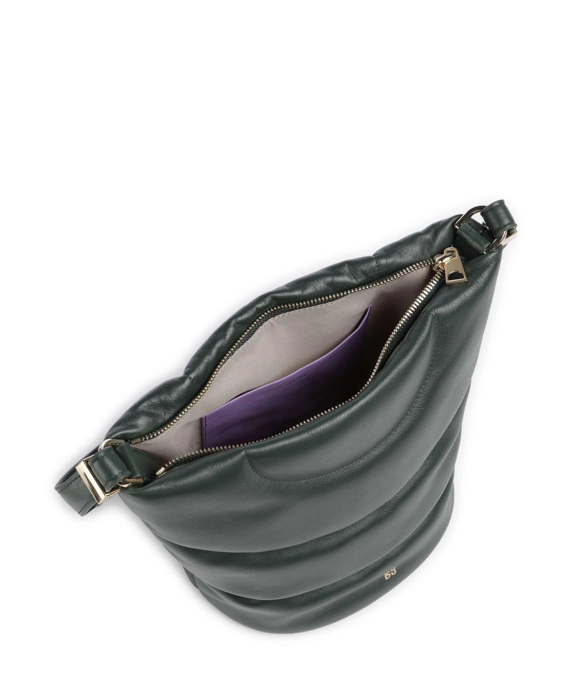  DuDu Bags Barbara M. Borsa a secchiello pelle a grana fine verde scuro  