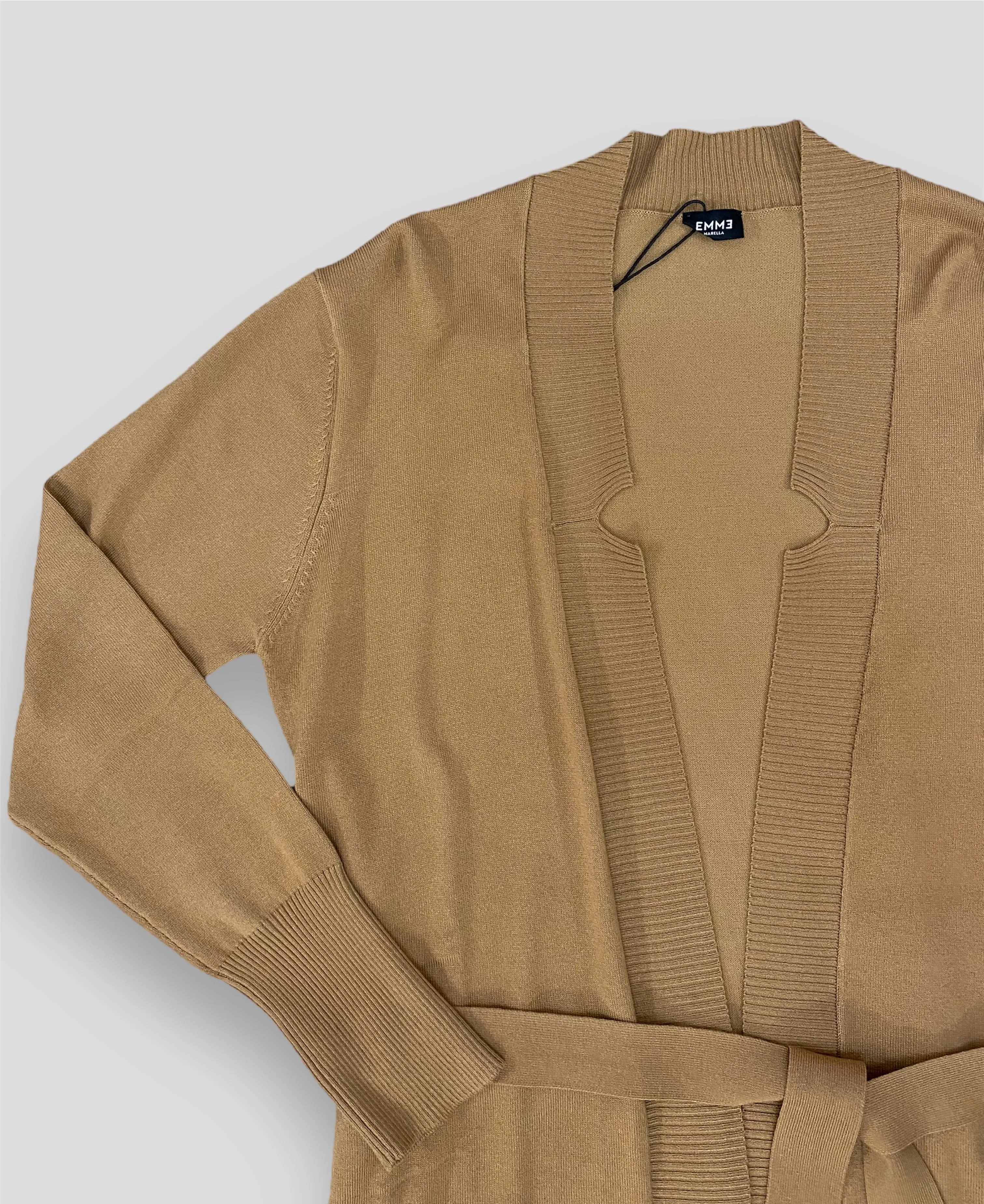 Emme Marella cardigan lungo cammello