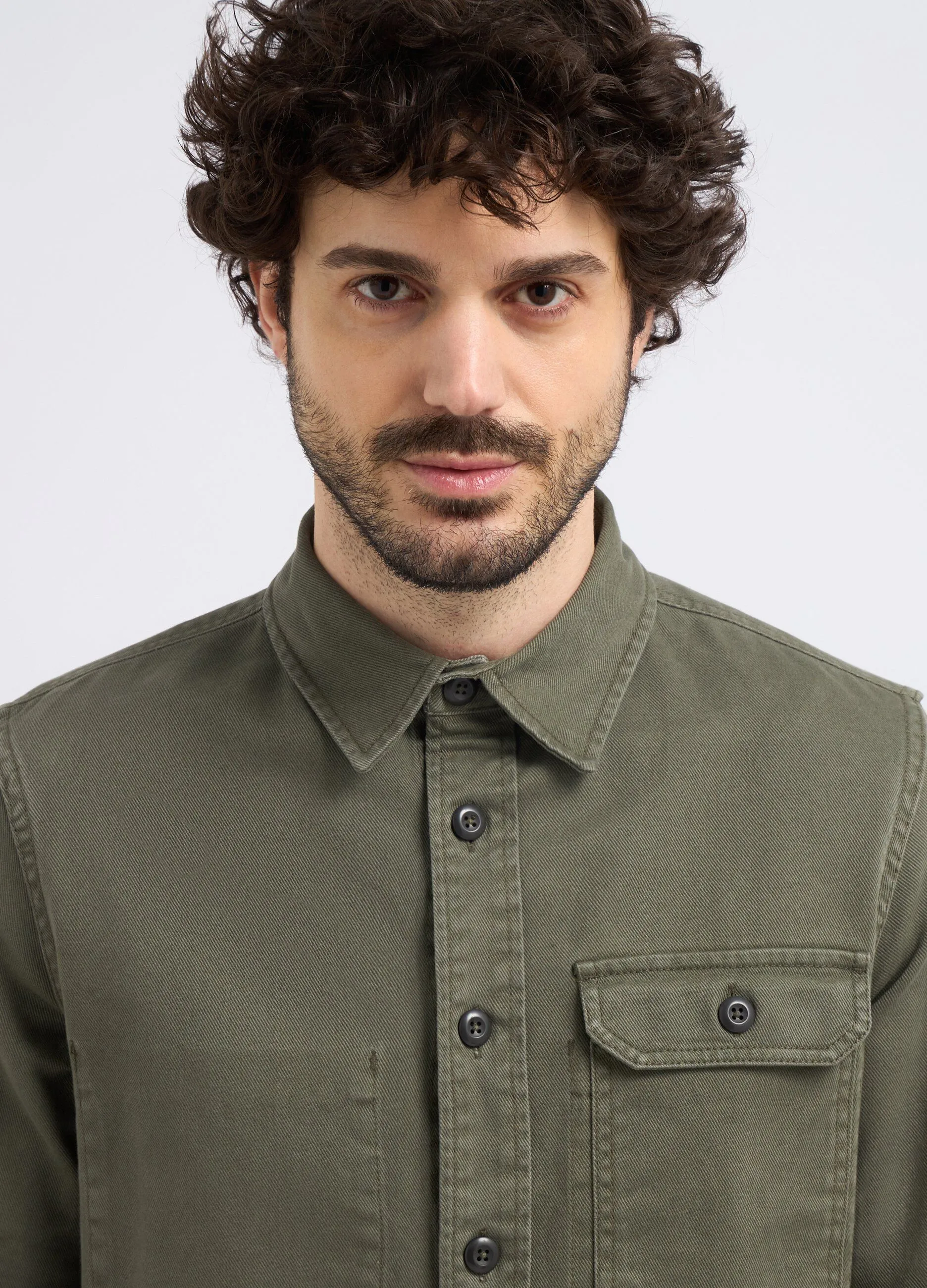 Giacca camicia in puro cotone uomo