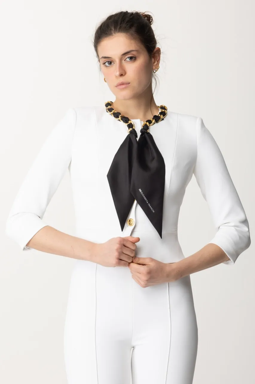 Giacca con accessorio in catena Avorio