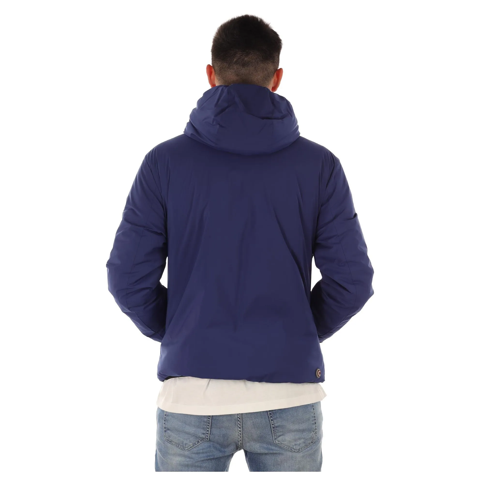 Giacca con cappuccio in tessuto stretch