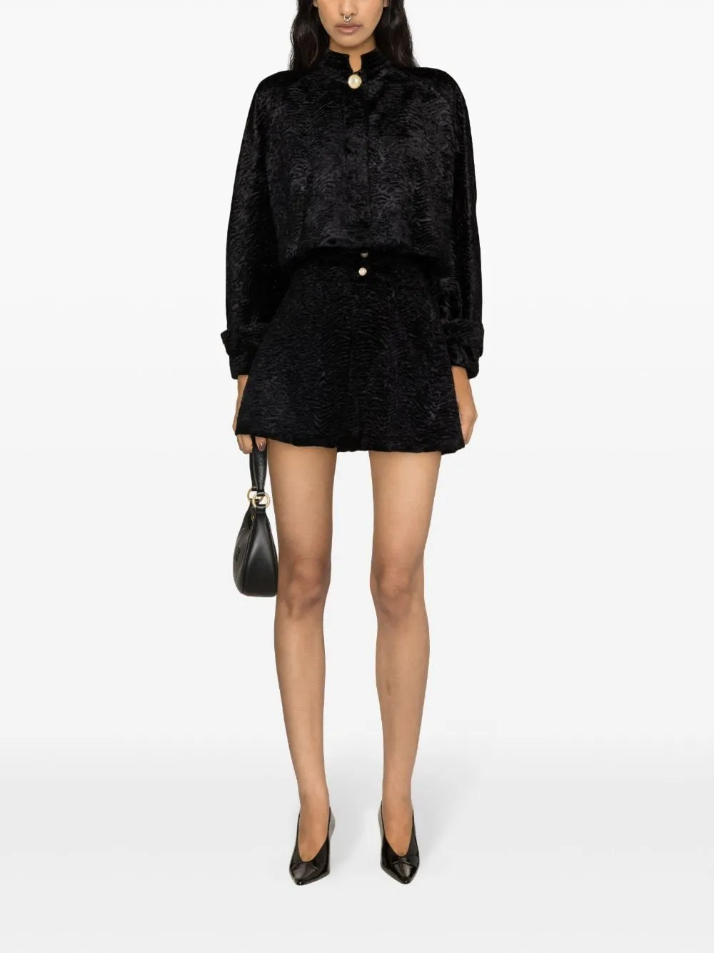 Giacca crop in nero - donna