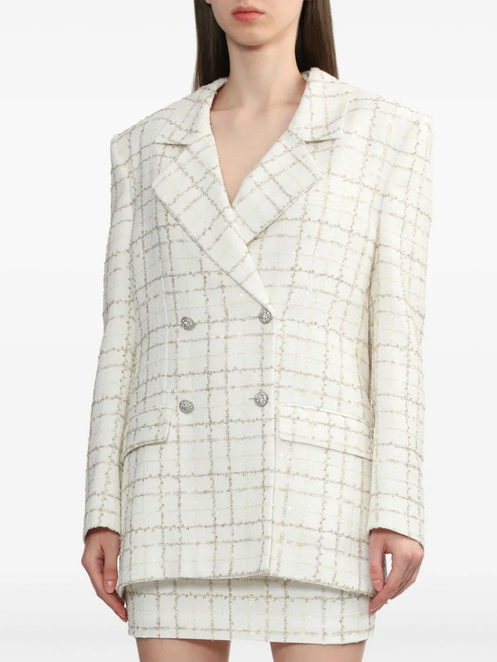Giacca doppiopetto in bianco Alessandra rich - donna