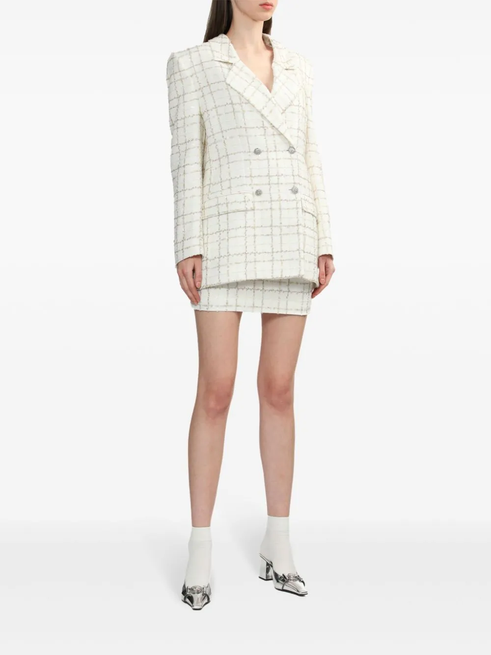 Giacca doppiopetto in bianco Alessandra rich - donna