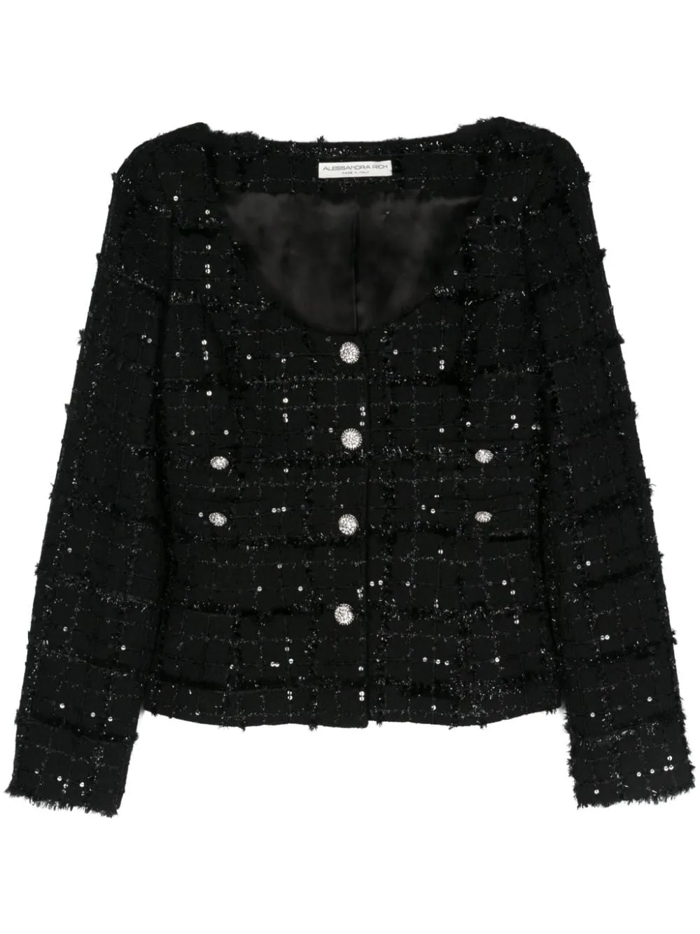 Giacca in tweed con paillettes in nero Alessandra Rich - donna