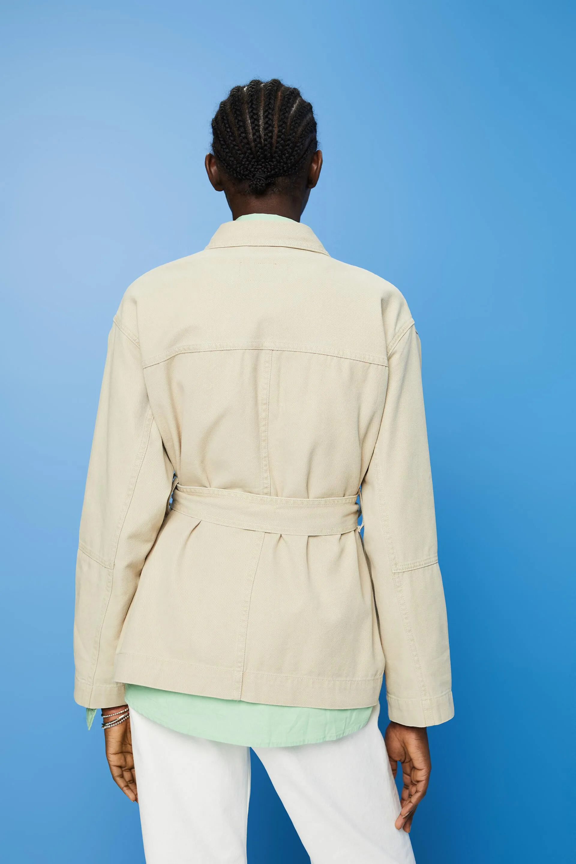 Giacca in twill con cintura
