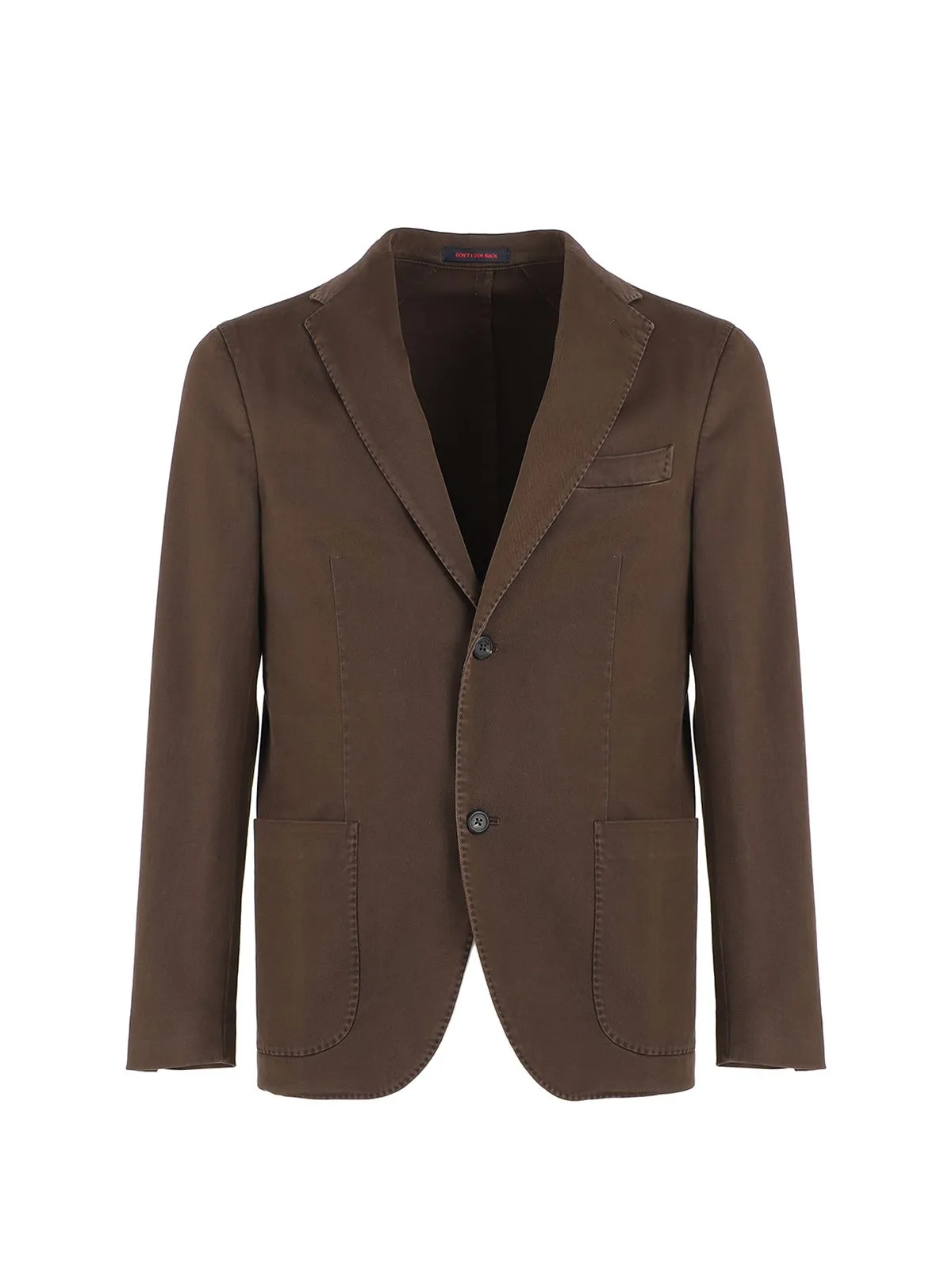 GIACCA MARRONE MONOPETTO IN COTONE