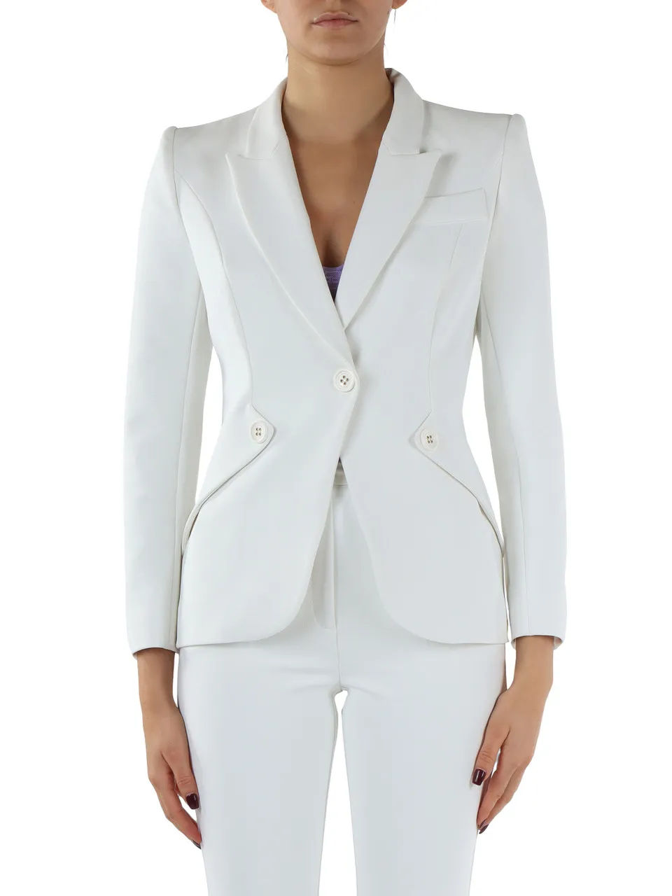 Giacca monopetto in crepe stretch