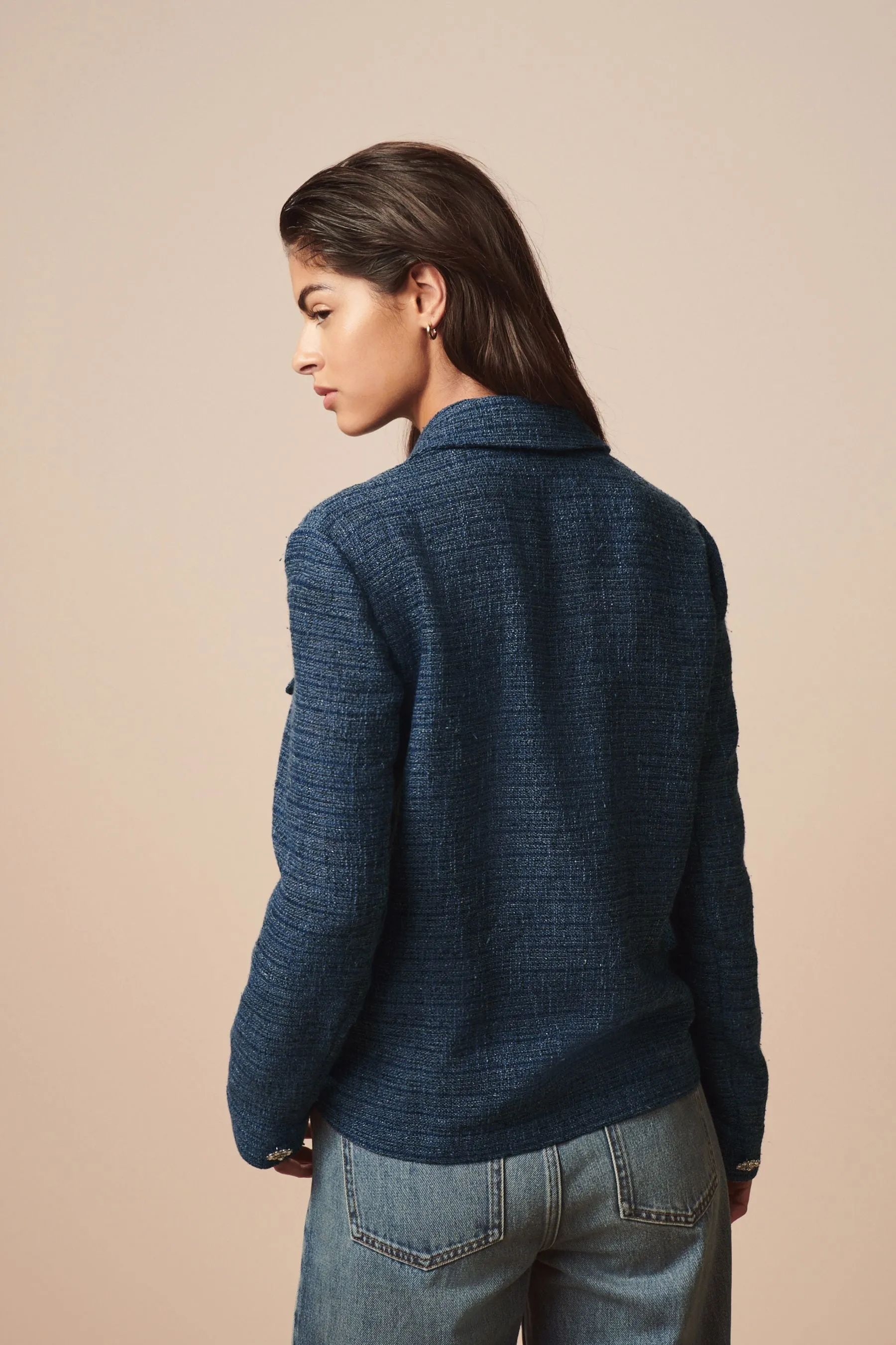 Giacca stile camicia in bouclé