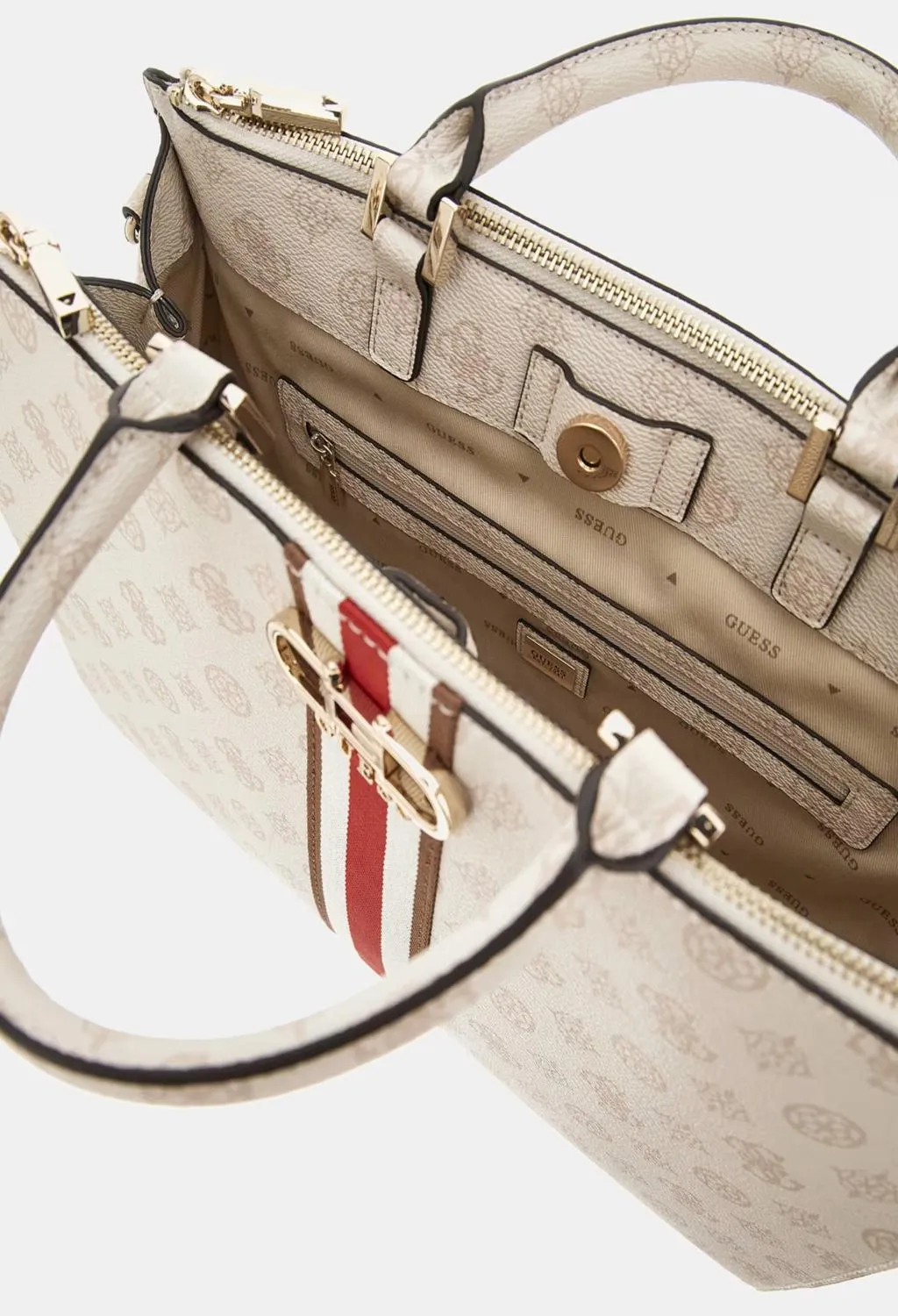 GUESS borse  borsa a mano logata con bande frontali