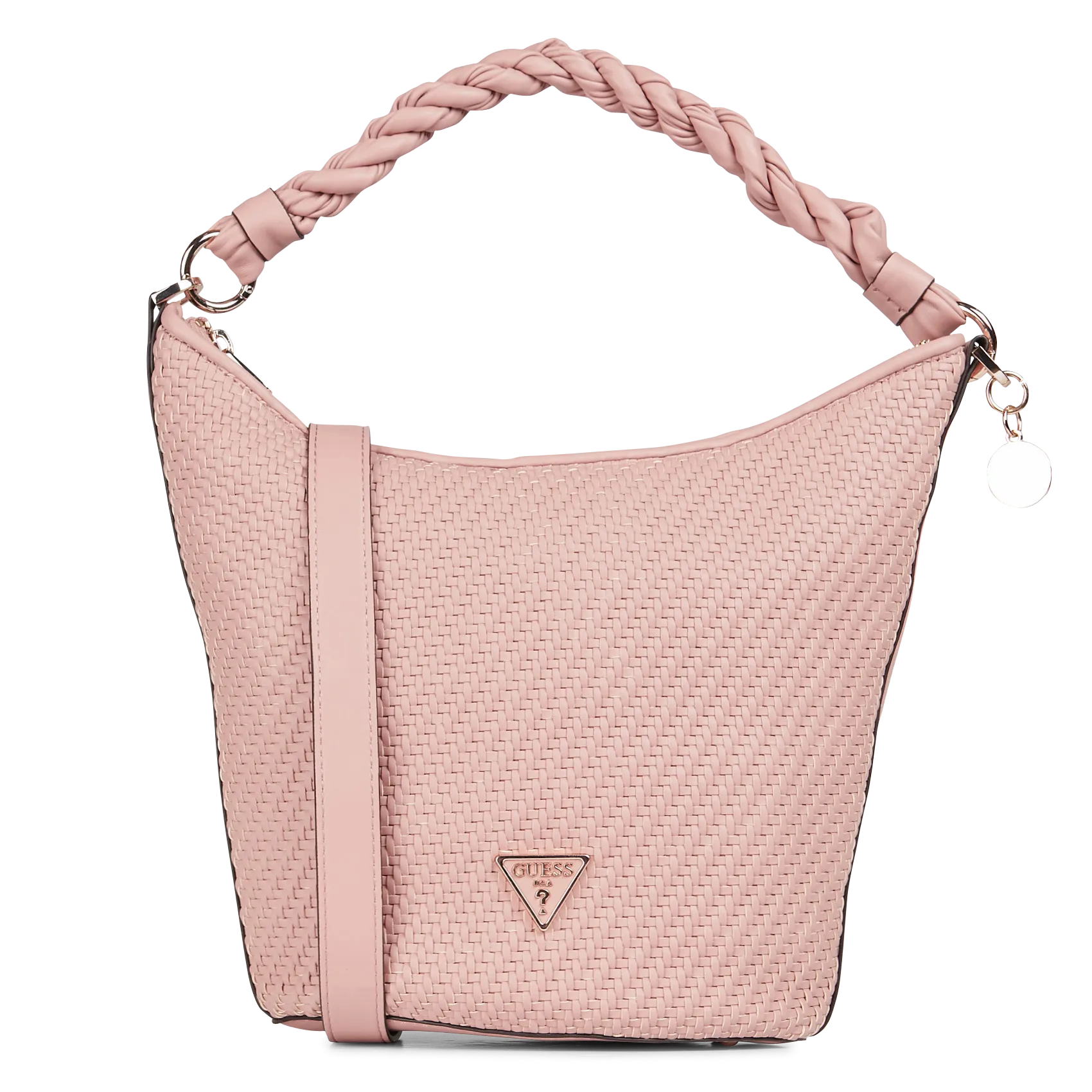  GUESS   DOWNTOWN - Borsa a secchiello intrecciata | Rosa