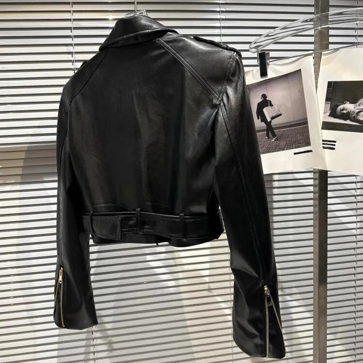 High Street 2023 Nuova giacca di design Giacca da donna con cerniera Design Giacca in pelle sintetica da motociclista in ecopell