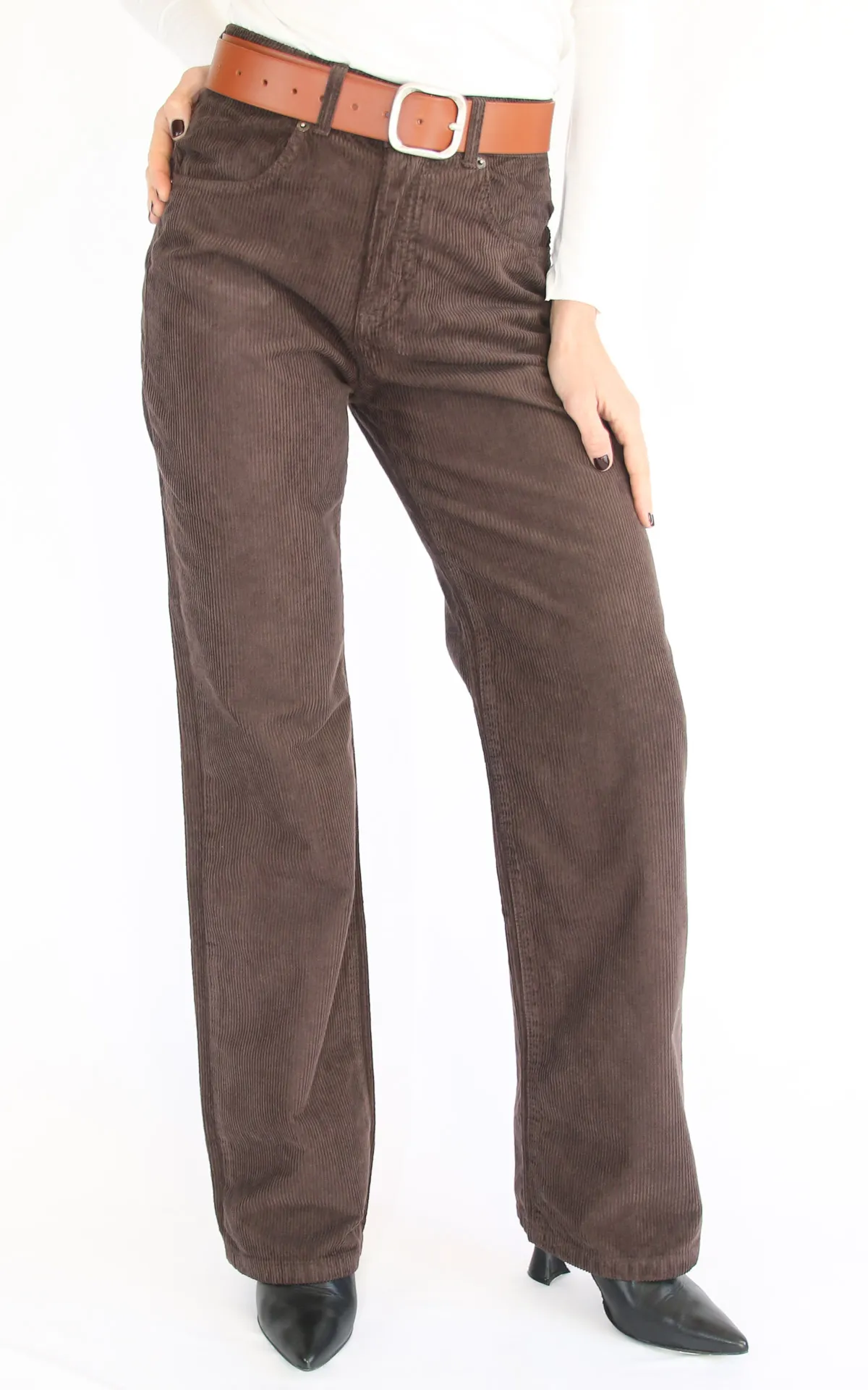 Initial – pantalone palazzo velluto – moro