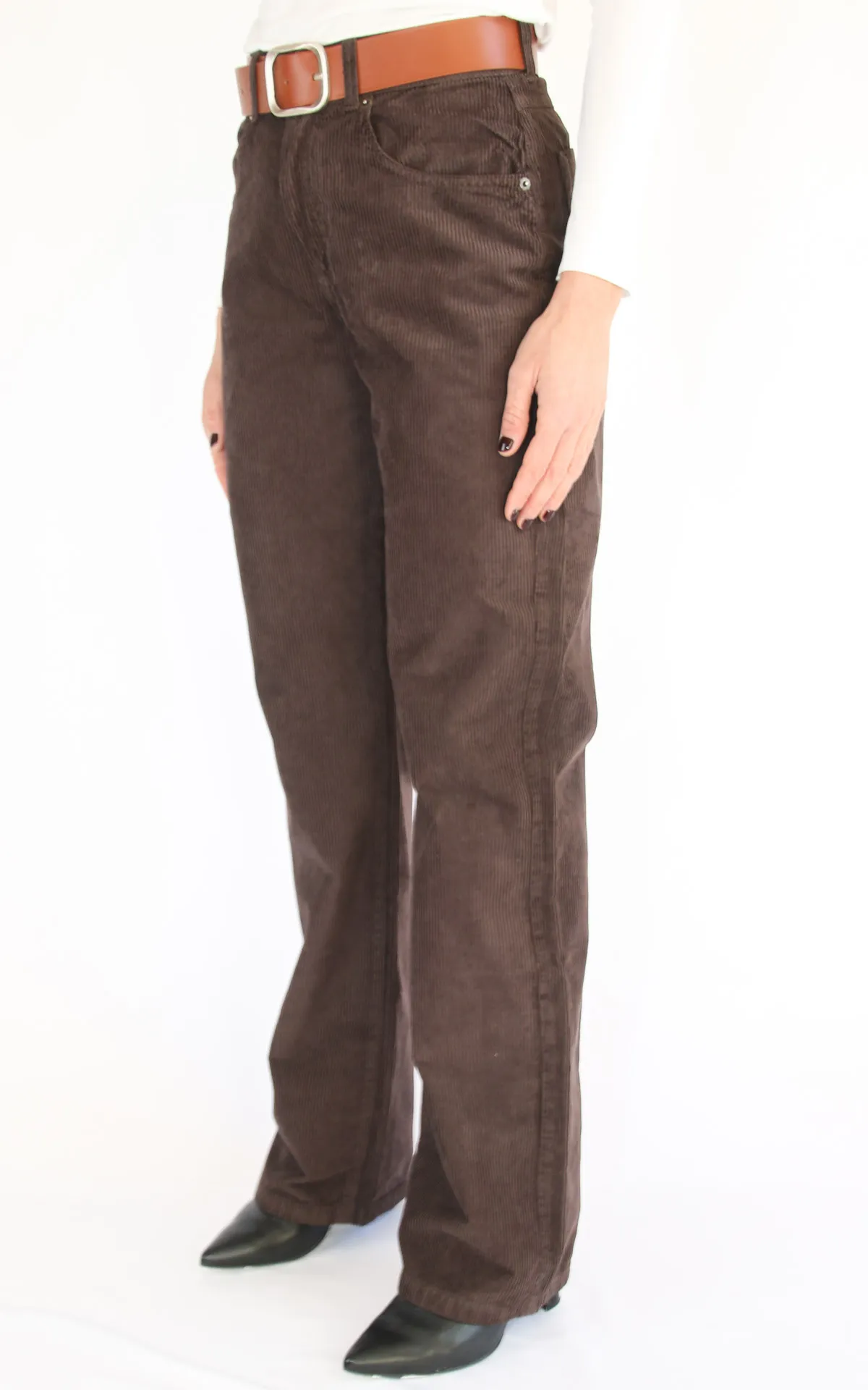 Initial – pantalone palazzo velluto – moro
