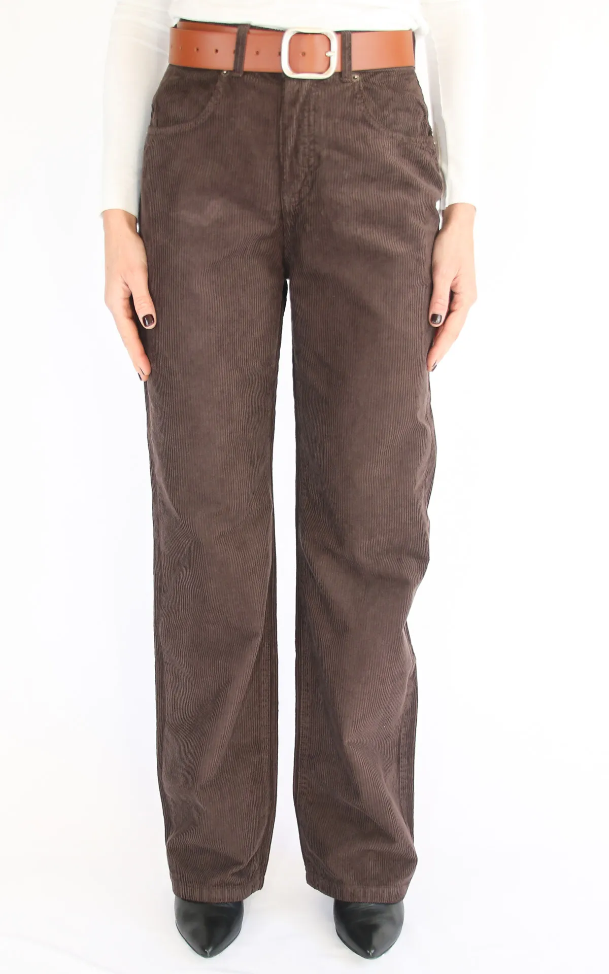 Initial – pantalone palazzo velluto – moro