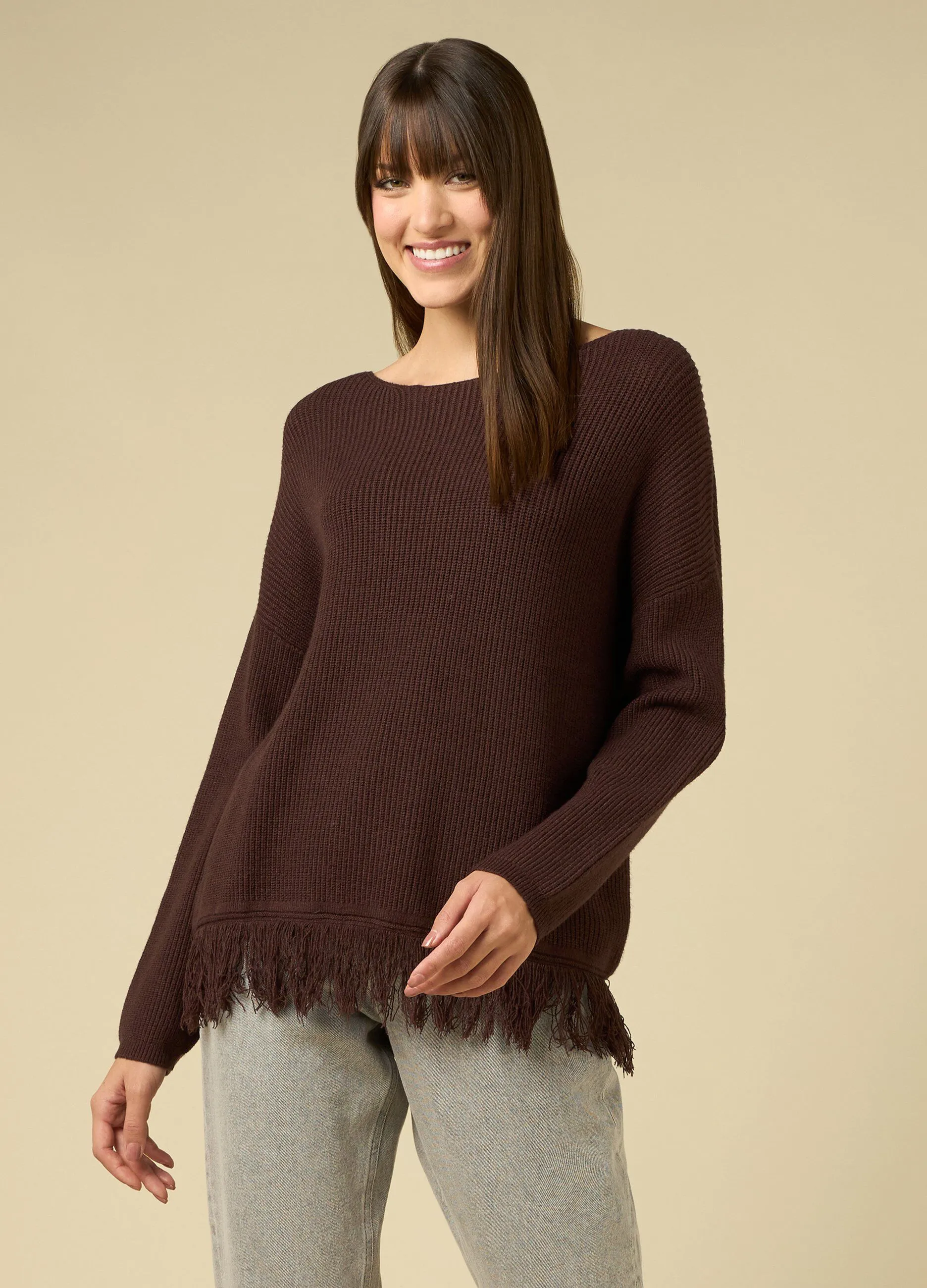 IWIE  Pullover con frange donna