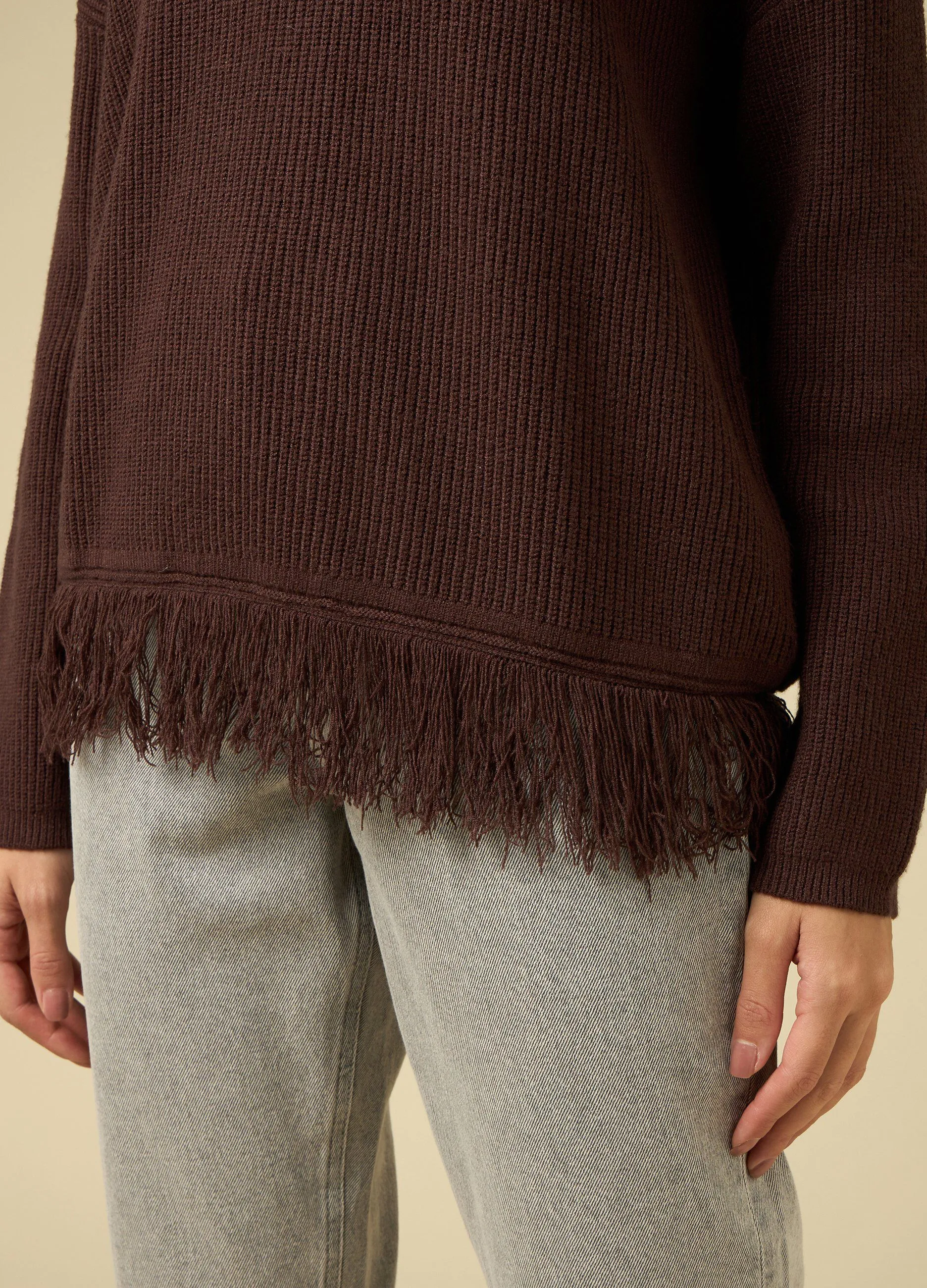 IWIE  Pullover con frange donna