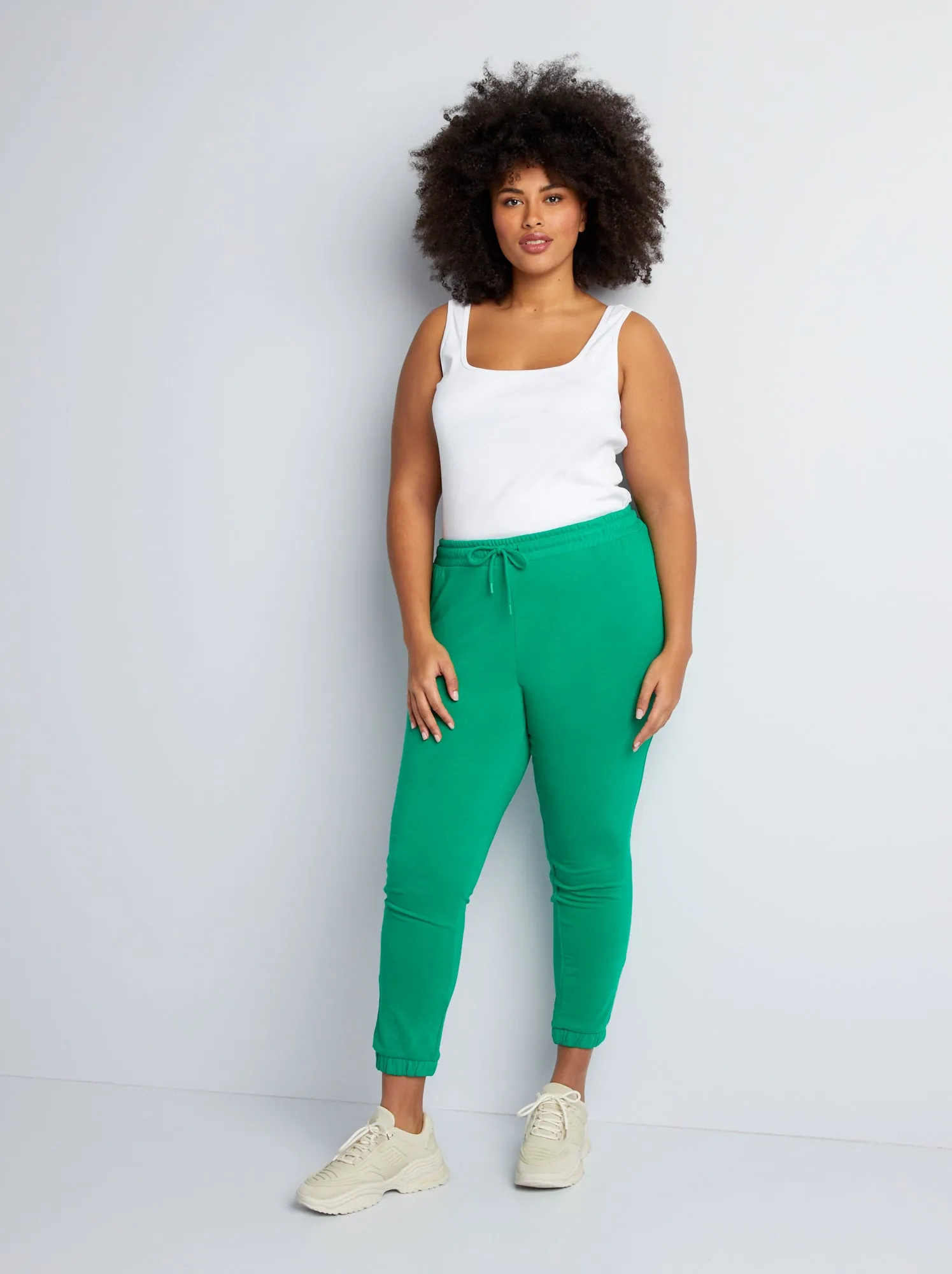 Joggers in tessuto felpato - VERDE