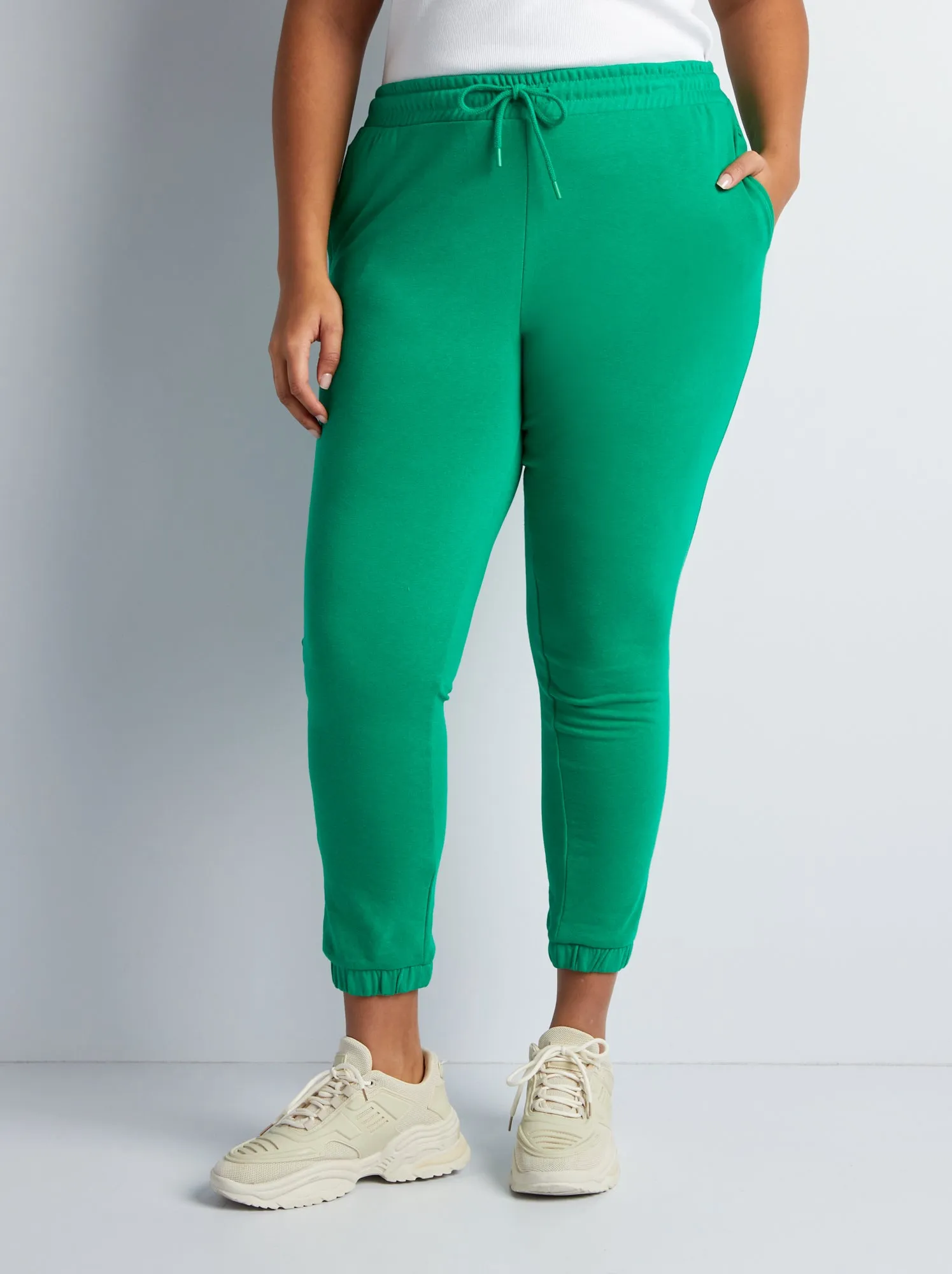 Joggers in tessuto felpato - VERDE