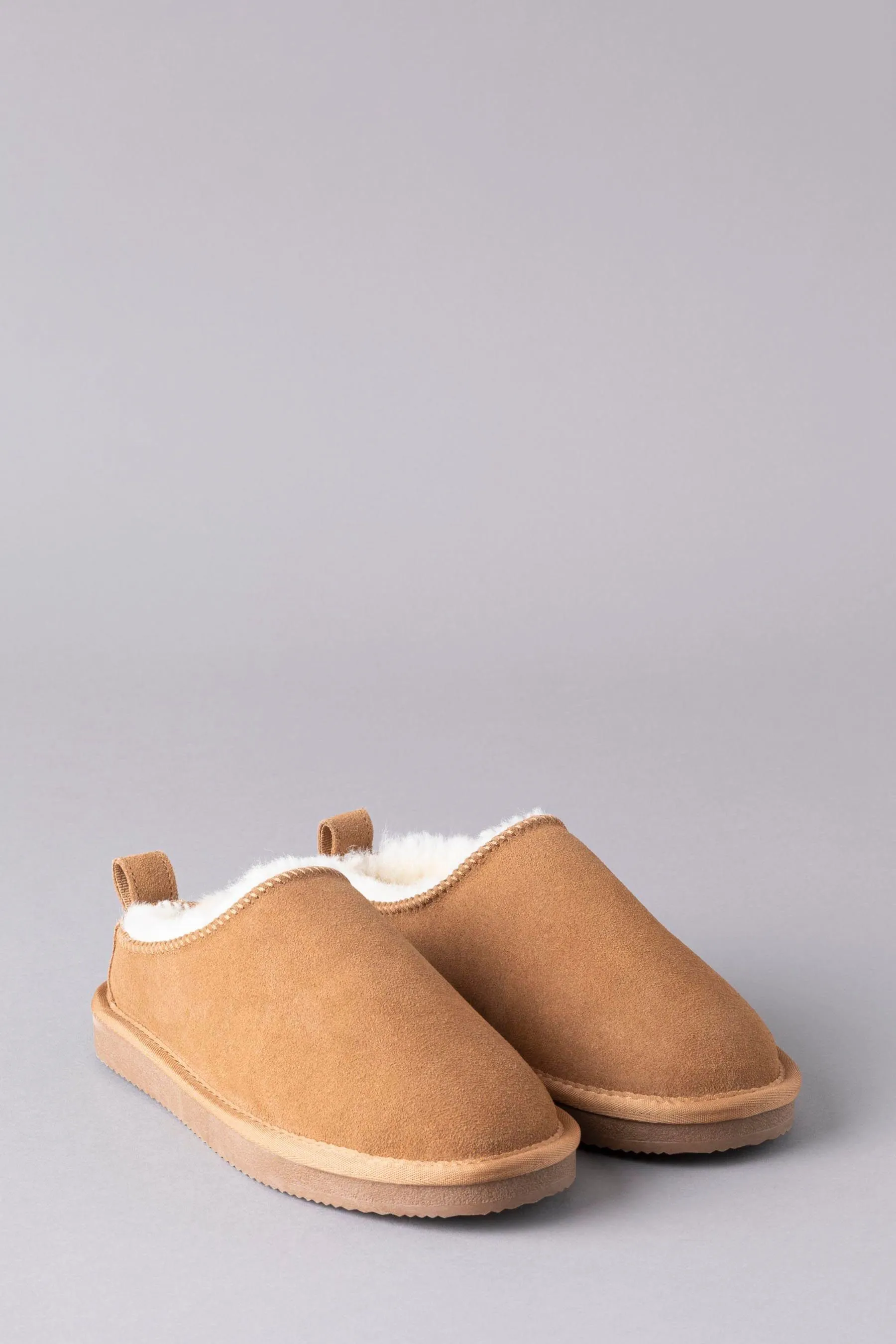 Lakeland - Pantofole in pelle con montone