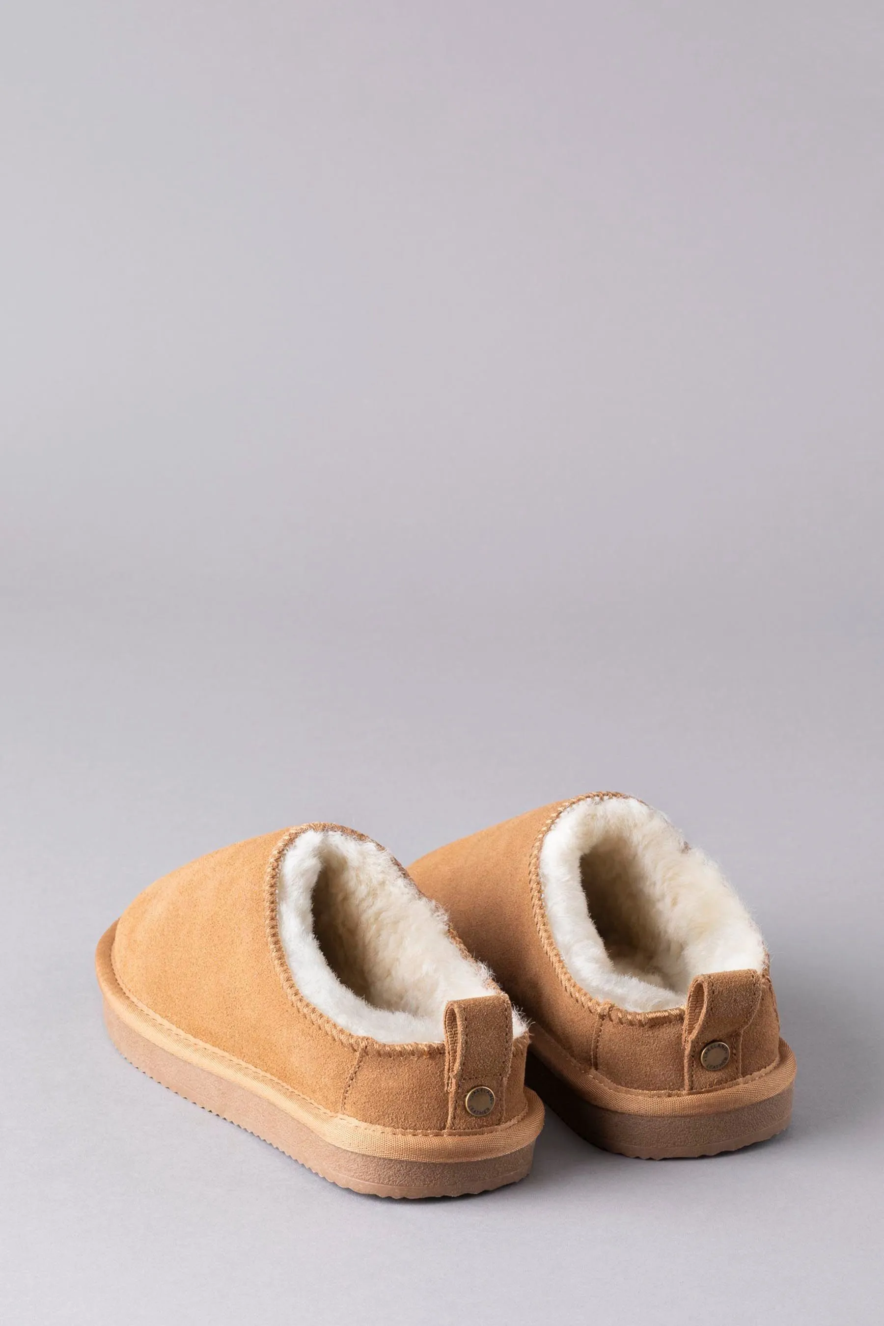 Lakeland - Pantofole in pelle con montone