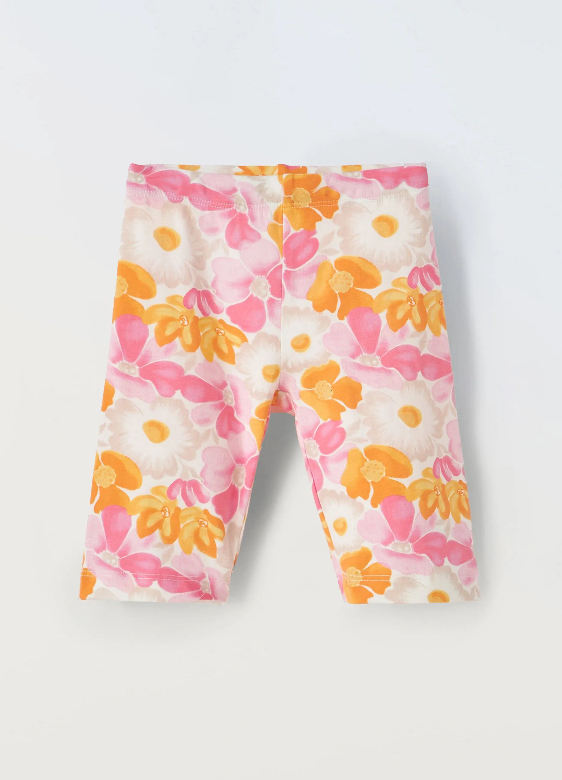 Leggings capri in cotone stretch bambina