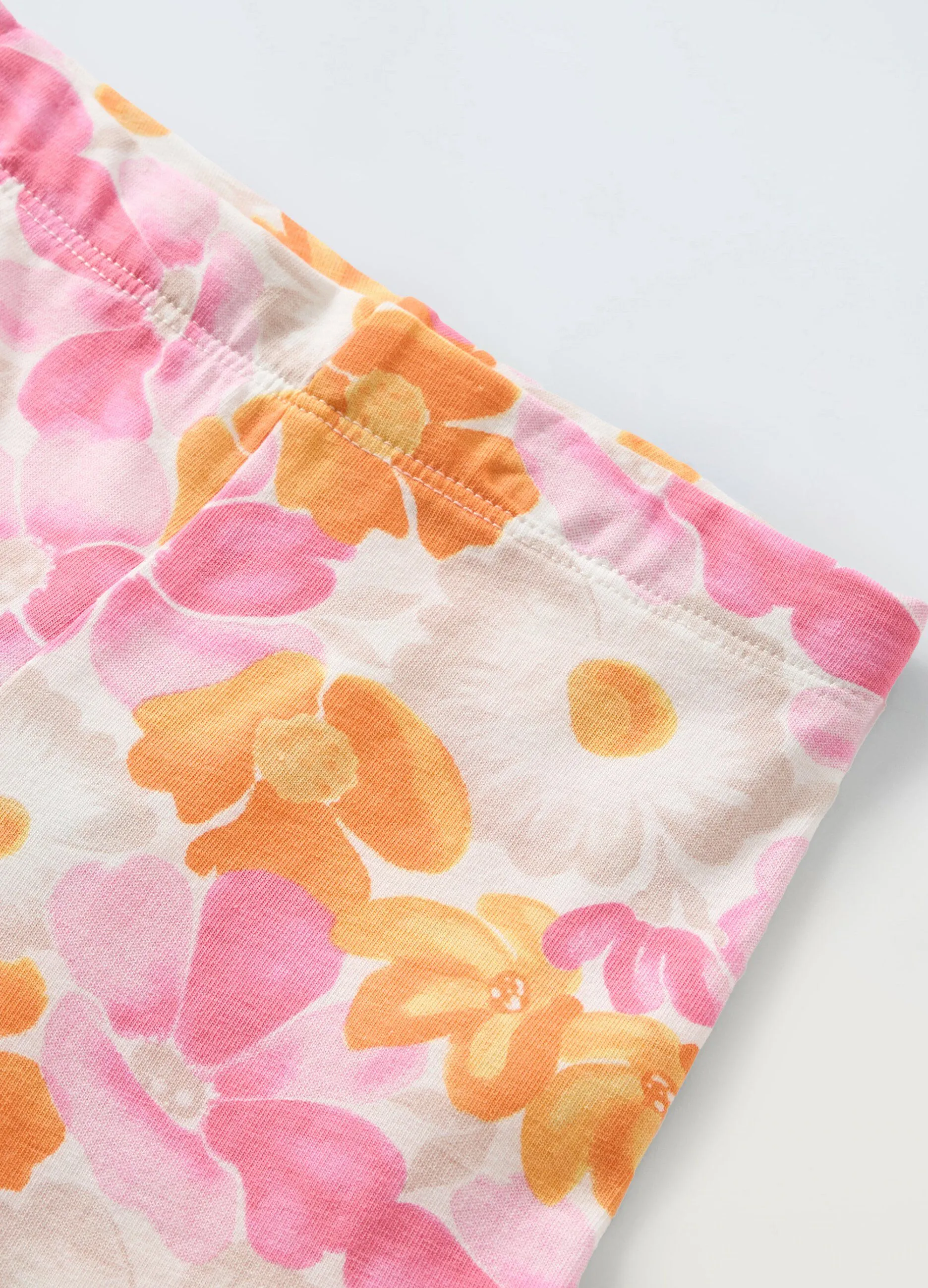 Leggings capri in cotone stretch bambina