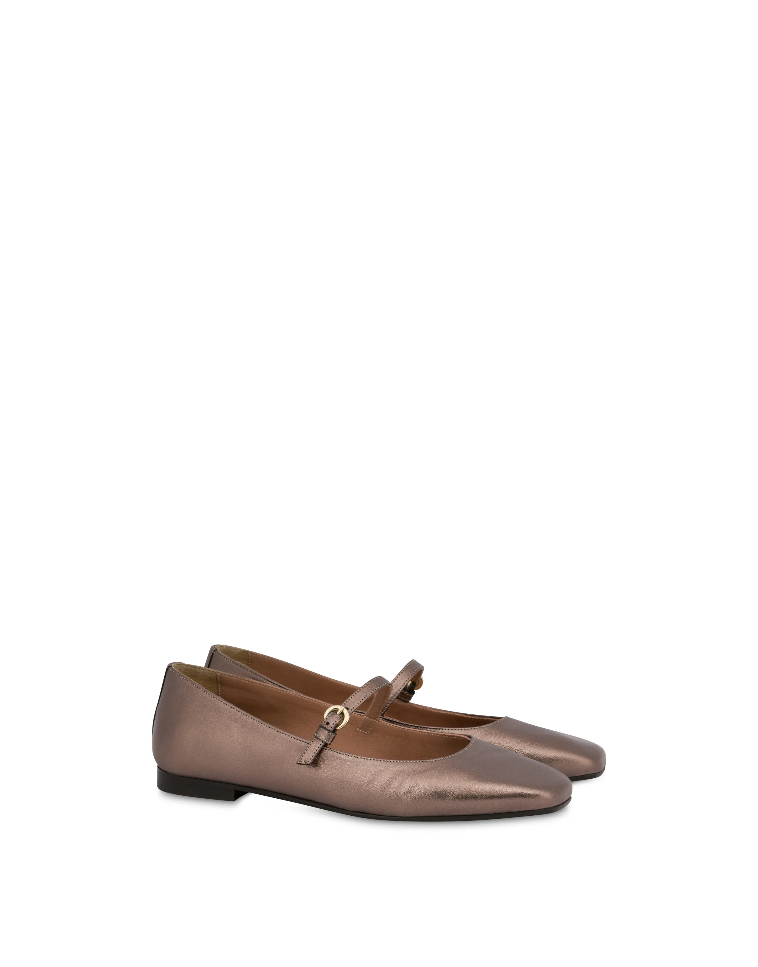     Linea Pollini Ballerine In Nappa Laminata Nina Legno