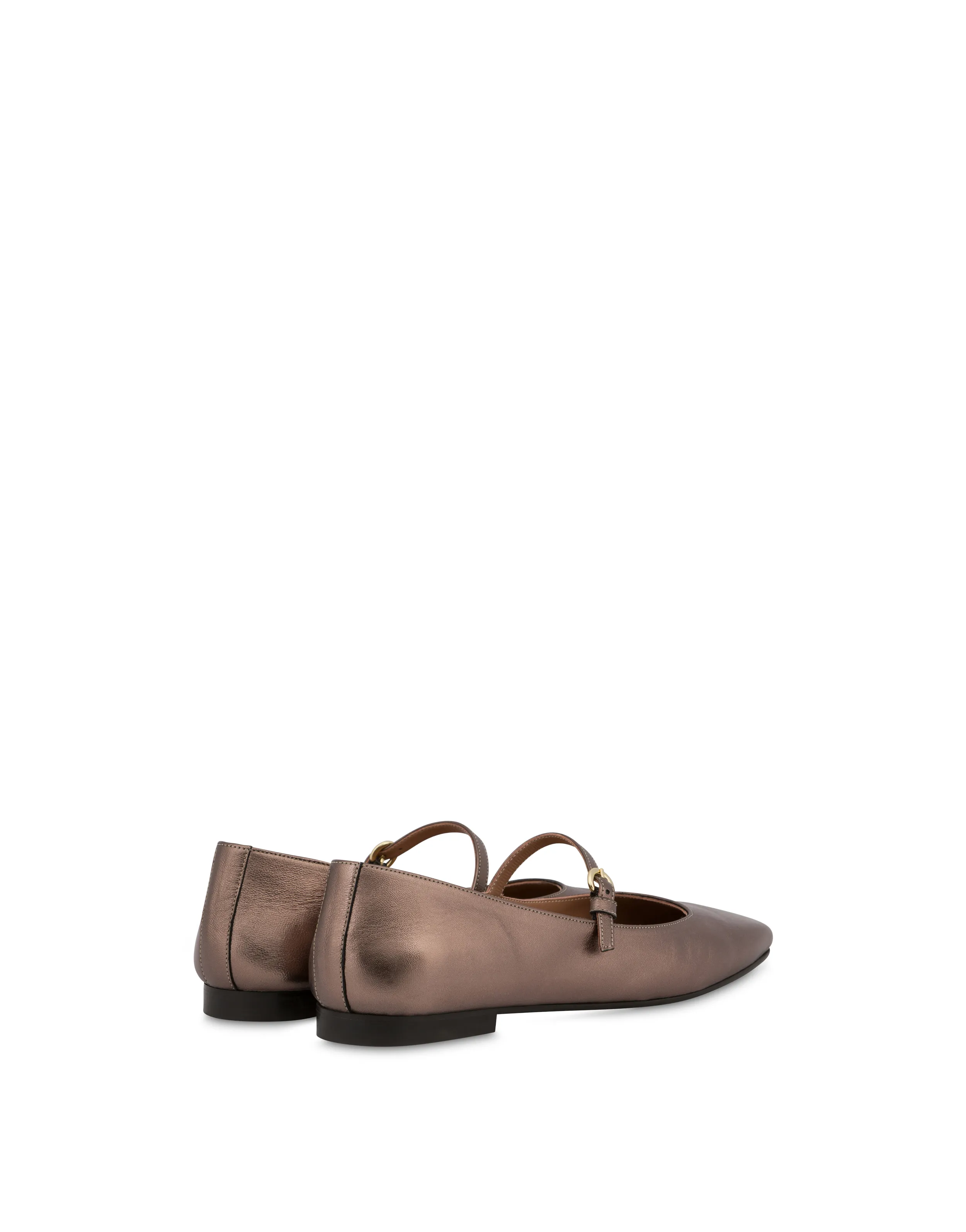     Linea Pollini Ballerine In Nappa Laminata Nina Legno