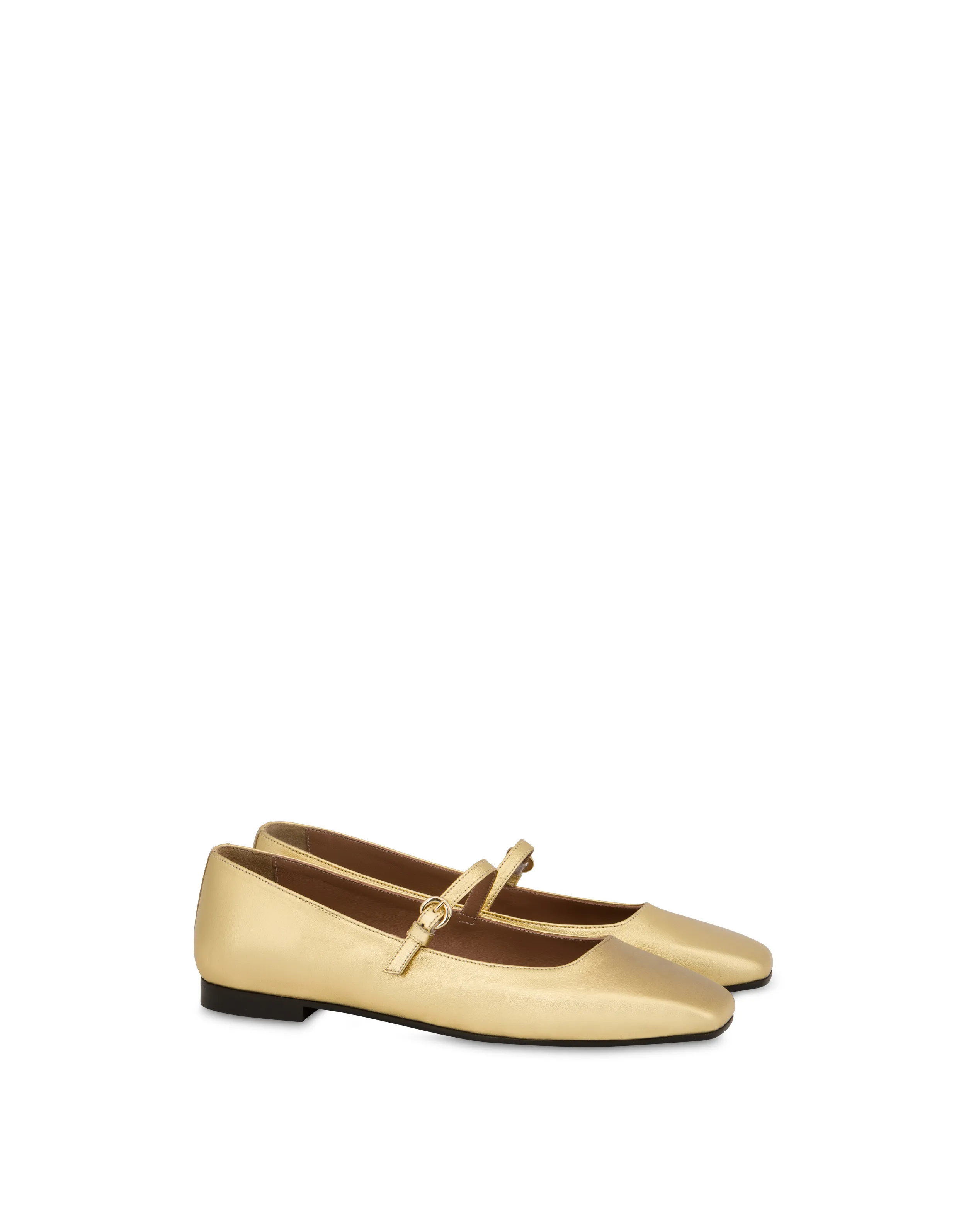     Linea Pollini Ballerine In Nappa Laminata Nina Oro