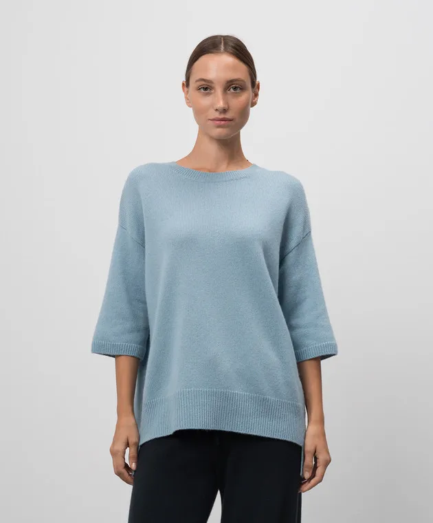 LISA YANG Maglione in cashmere blu Camille 202121