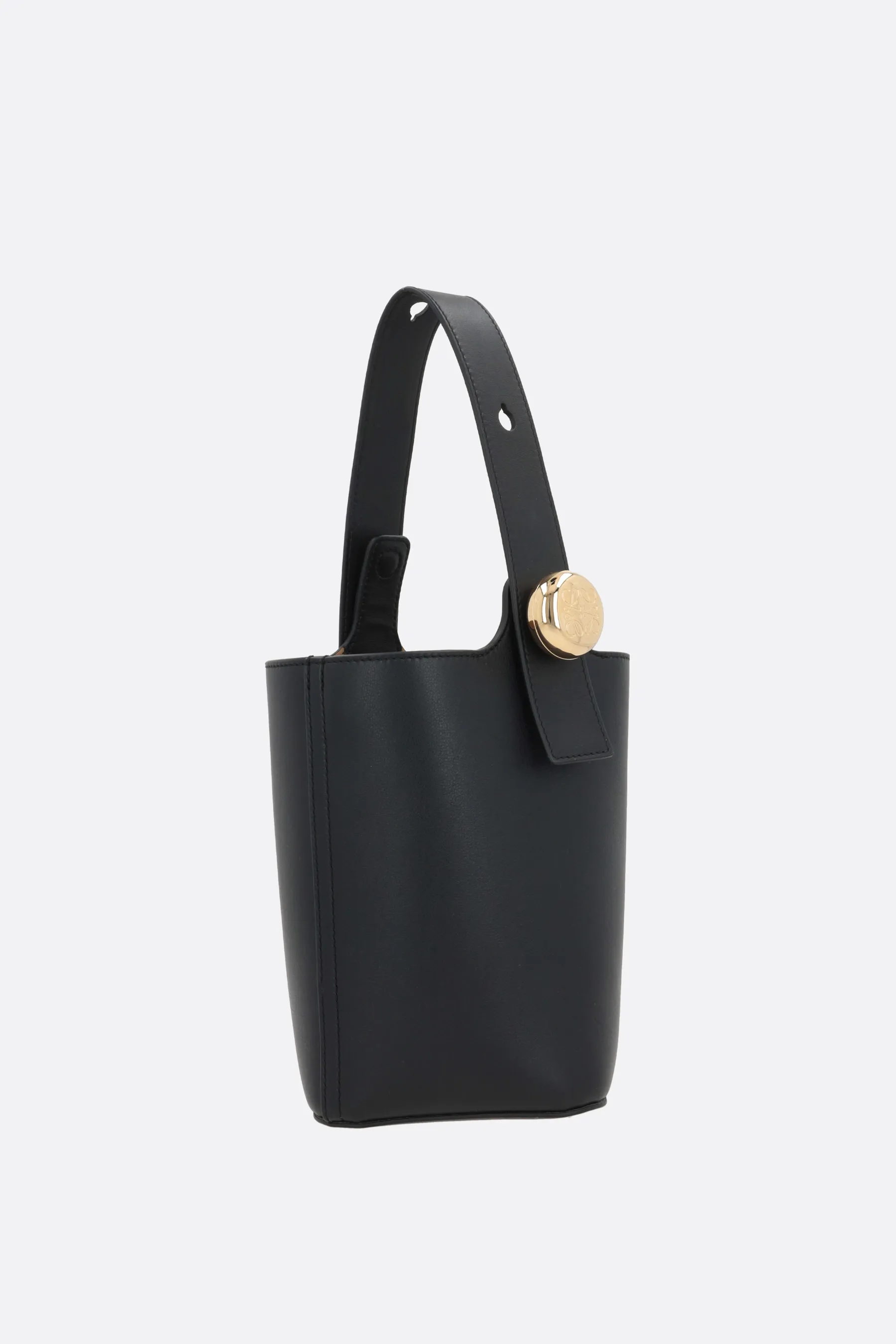  LOEWE borsa a secchiello Pebble mini in pelle liscia 