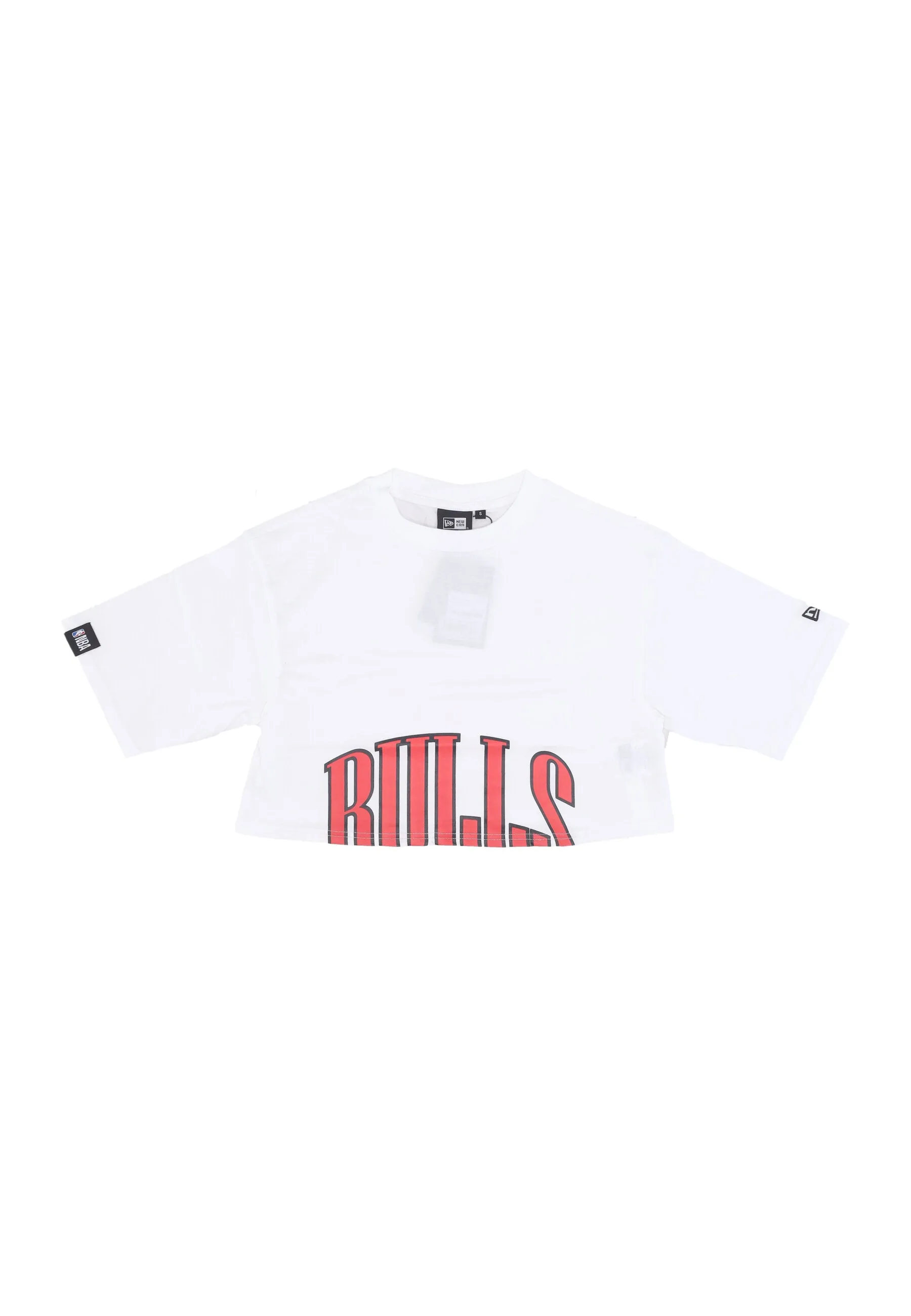 Maglietta Corta Donna W Nba Team Wordmark Crop Tee Chibul White/front Door Red