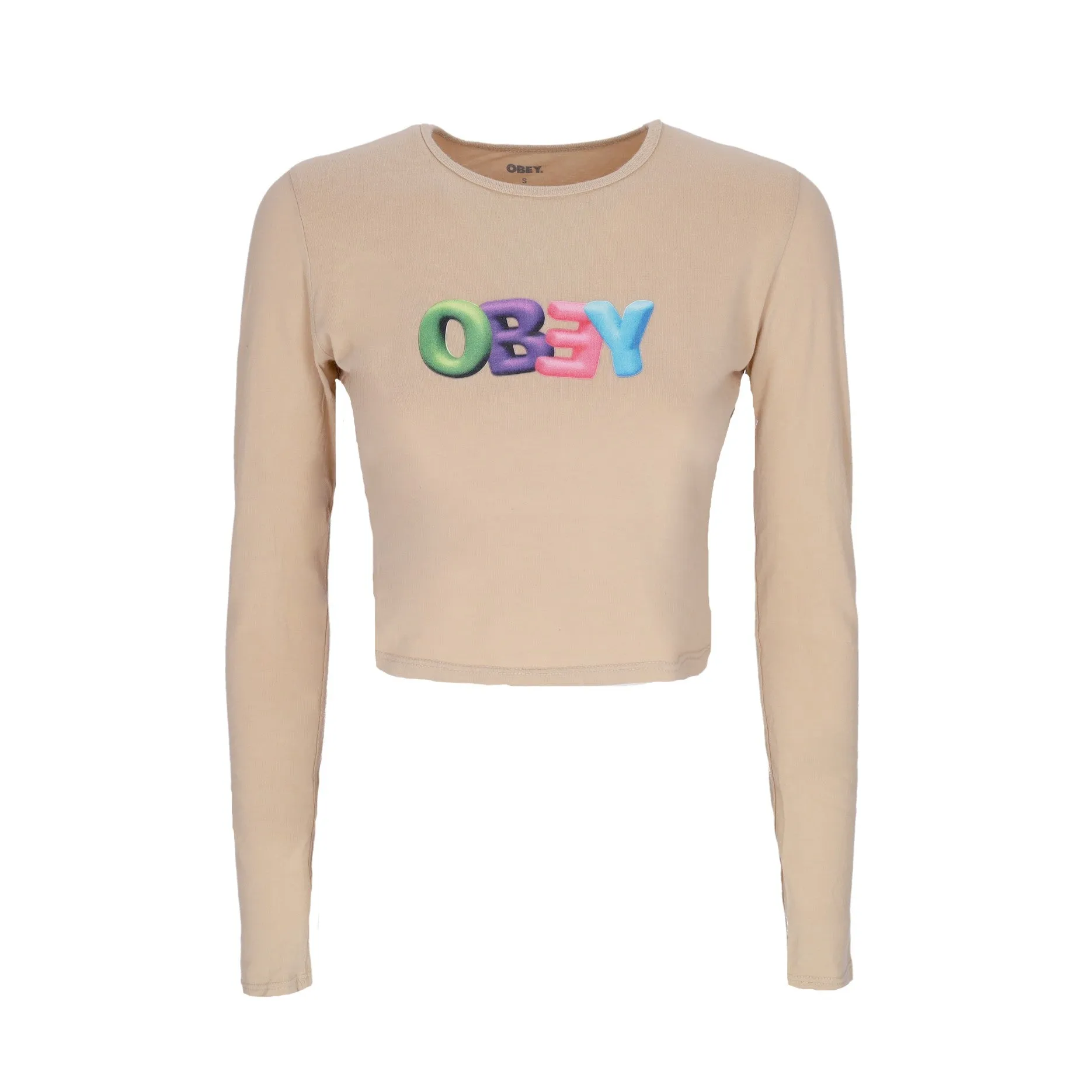 Maglietta Manica Lunga Corta Donna Bubble Cropped Mia L/s Tee Irish Cream