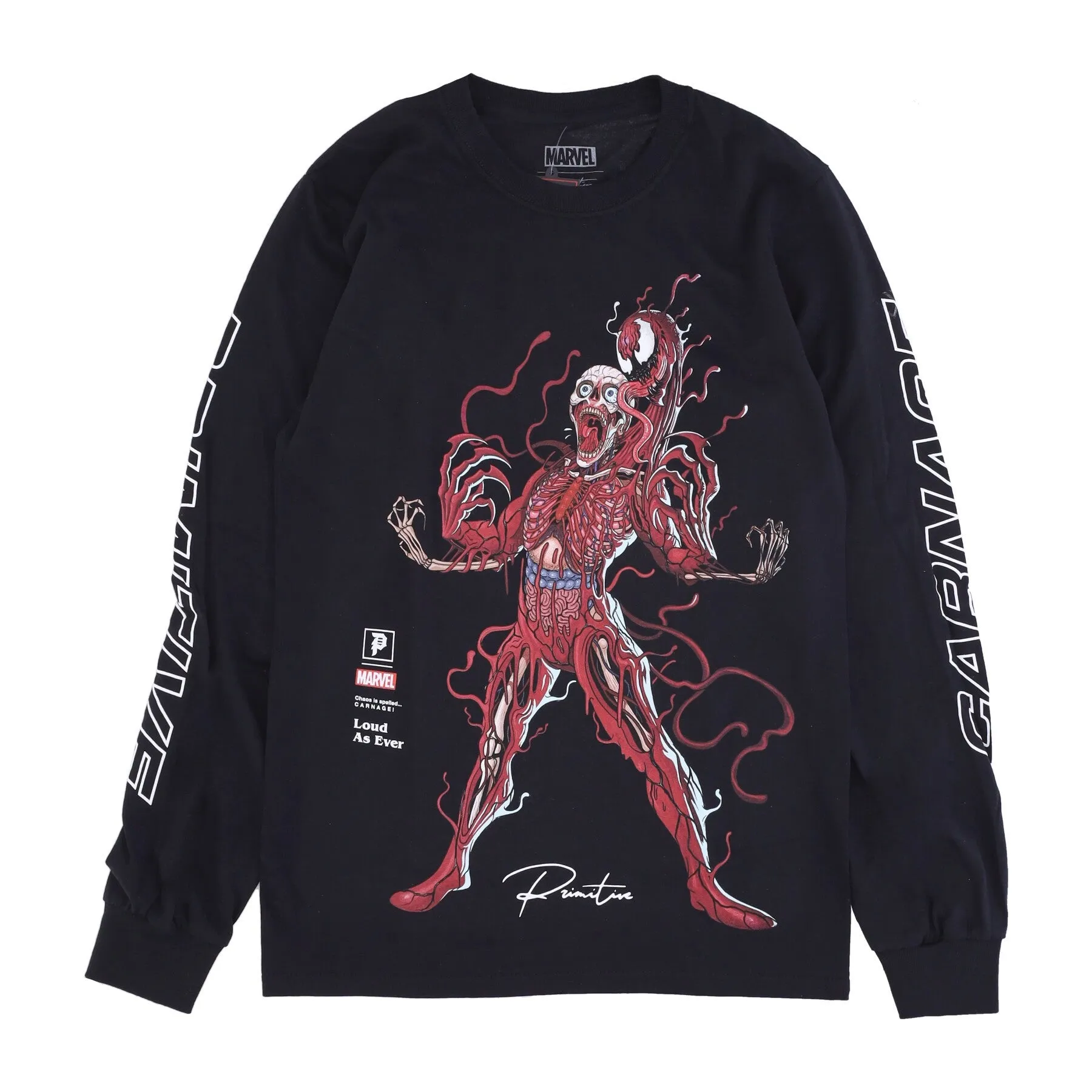 Maglietta Manica Lunga Uomo Carnage L/s Tee X Marvel X Nychos Black