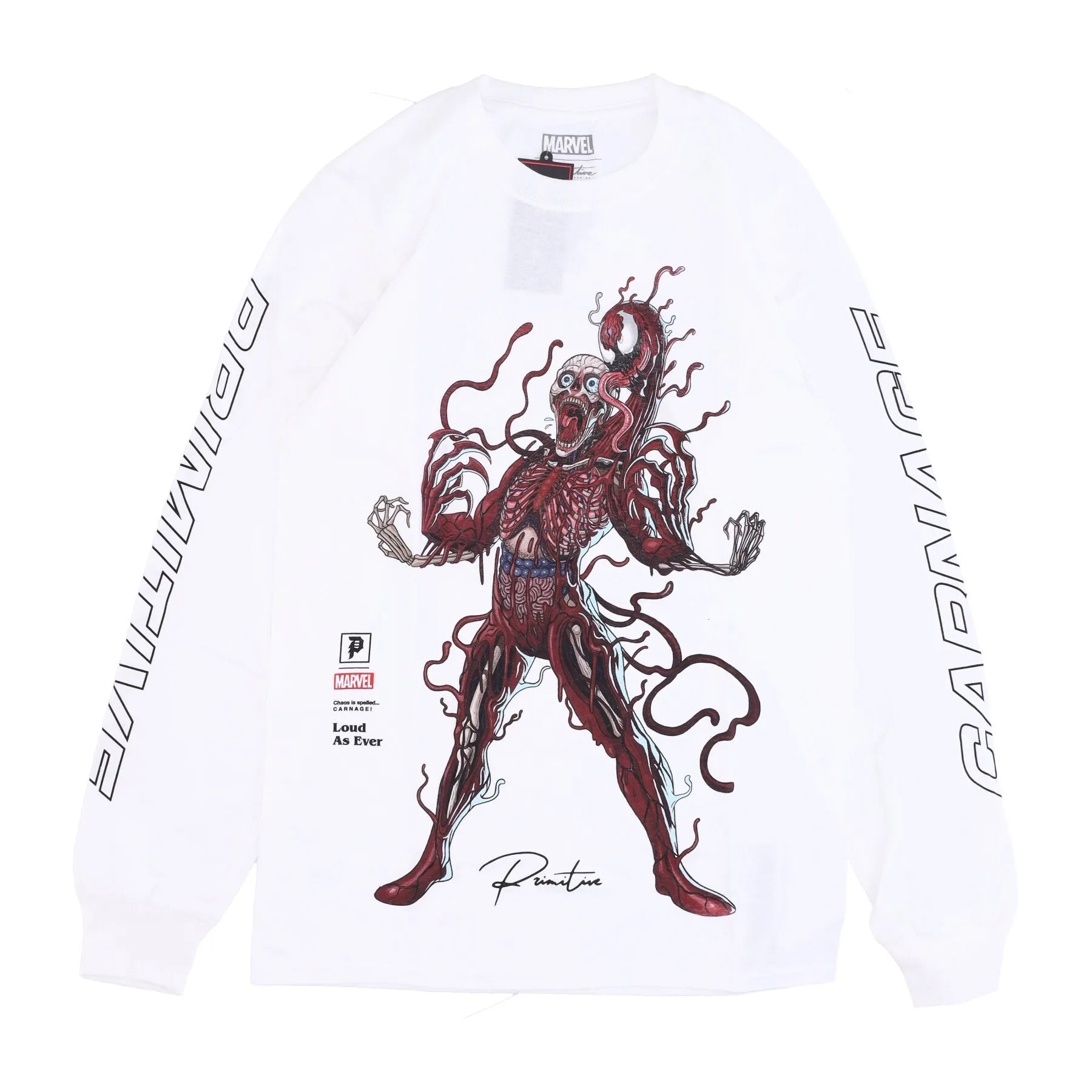 Maglietta Manica Lunga Uomo Carnage L/s Tee X Marvel X Nychos White