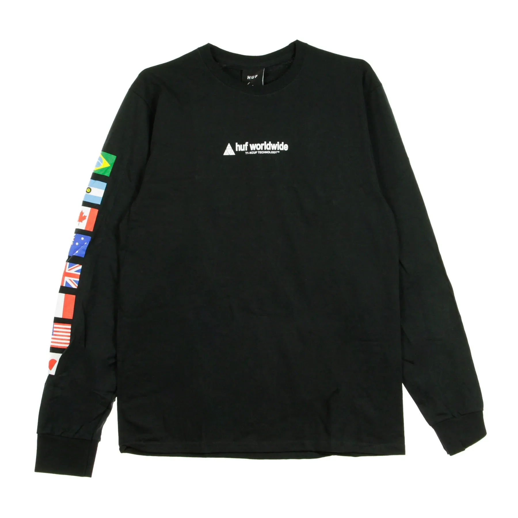 Maglietta Manica Lunga Uomo Flag Union L/s Tee Black