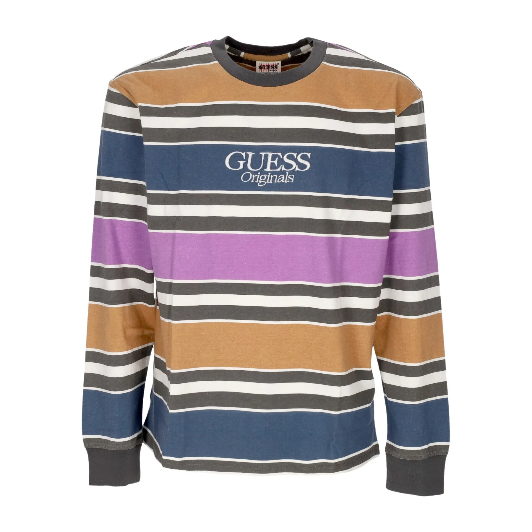 Maglietta Manica Lunga Uomo Go Block Stripe L/s Tee Pure White Multi