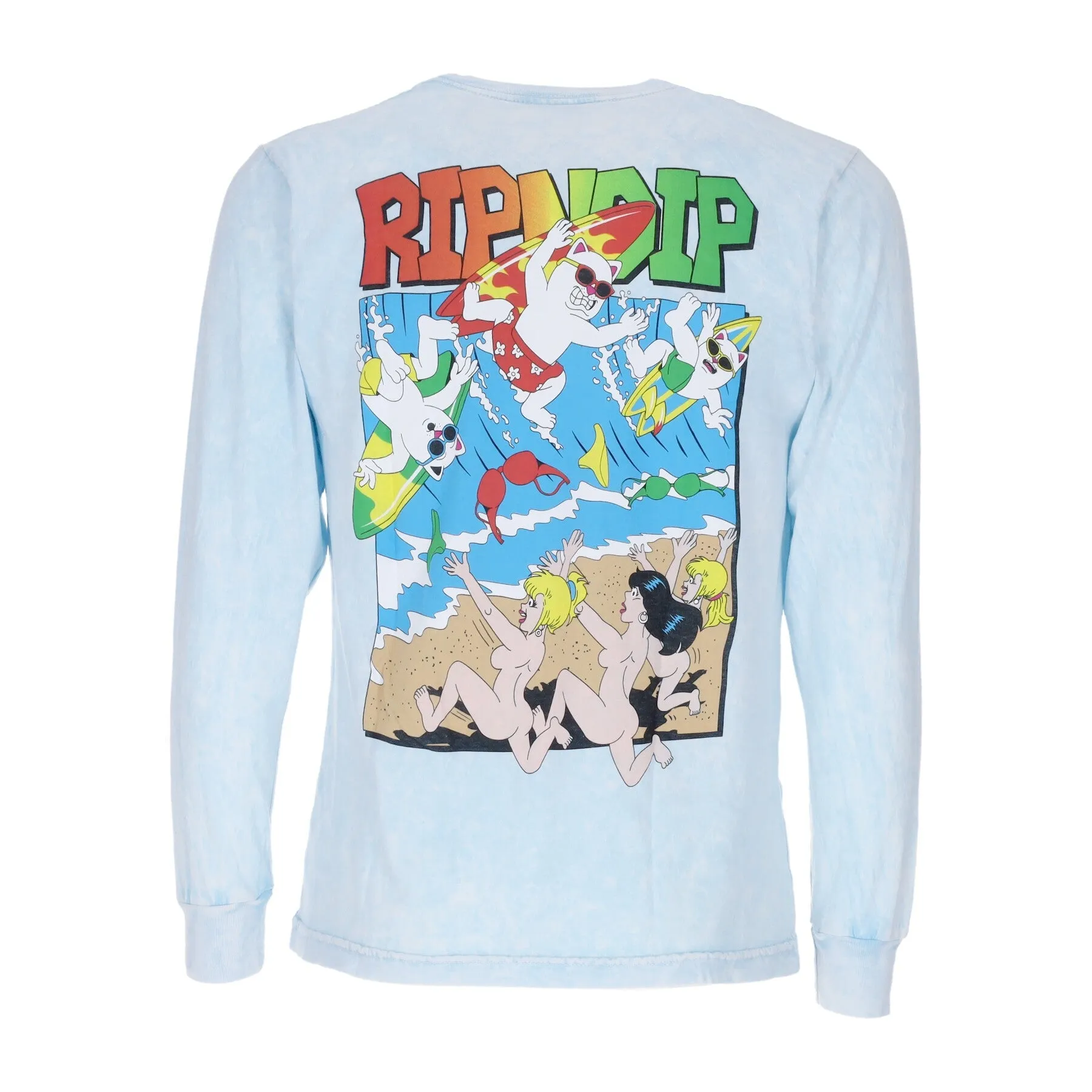 Maglietta Manica Lunga Uomo Summer Break L/s Light Blue Mineral Wash
