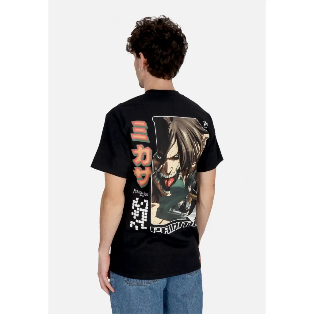 maglietta uomo mikasa tee x attack on titan BLACK