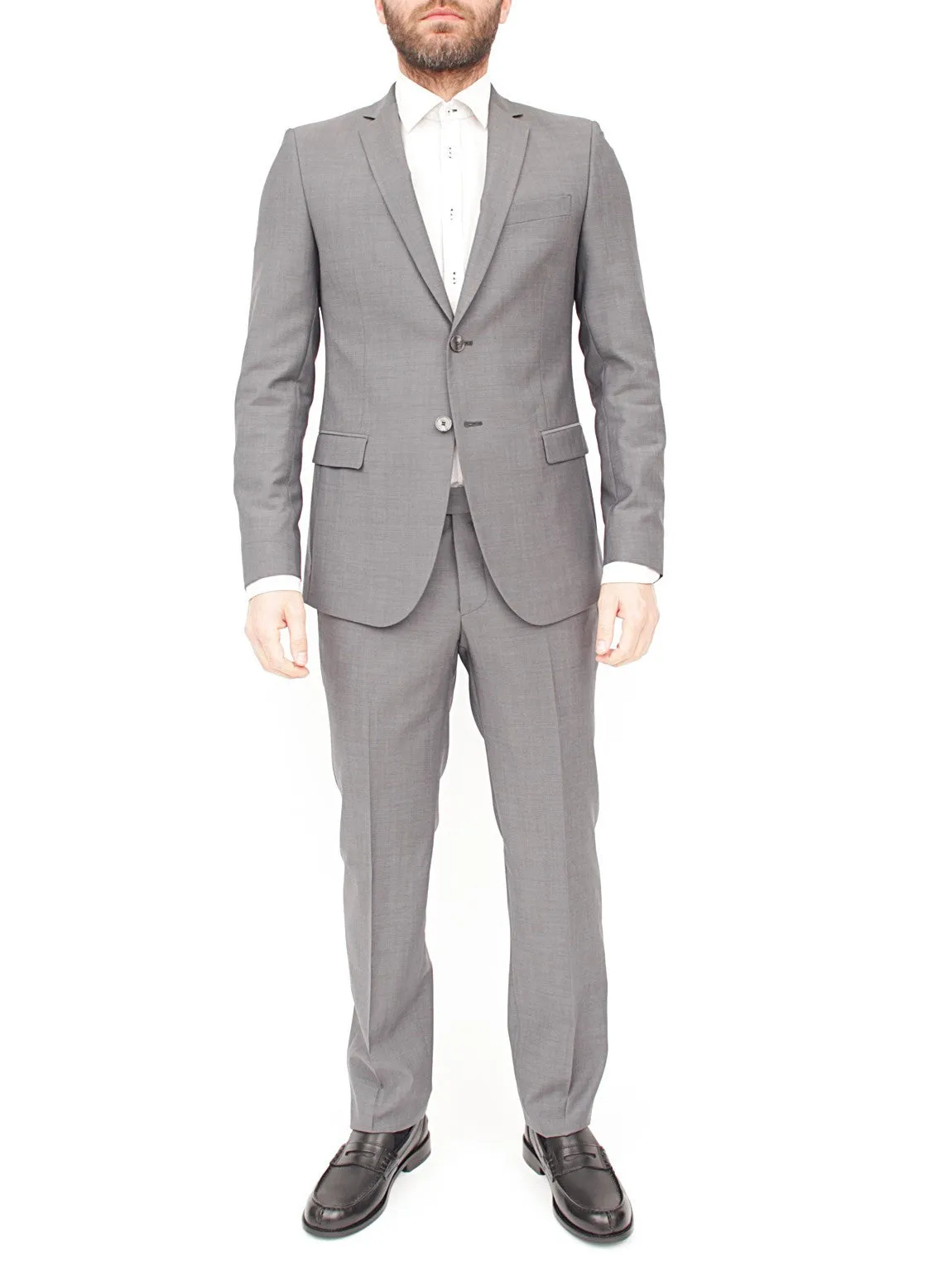 MANUEL RITZ -  Abito in lana fit slim GRIGIO