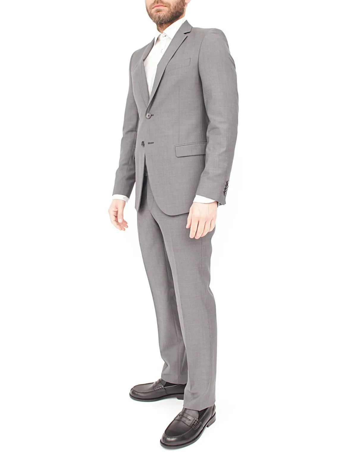 MANUEL RITZ -  Abito in lana fit slim GRIGIO